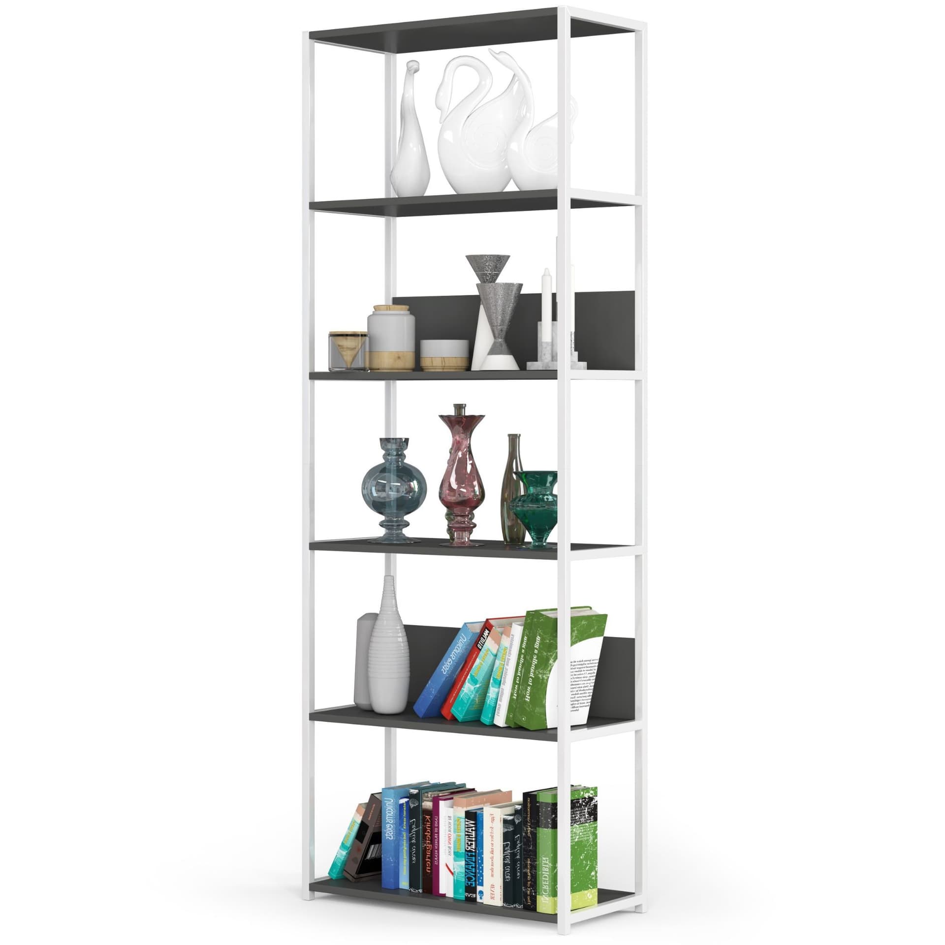 

REGAŁ METALOWY LOFT 700 BIAŁY/SZARY