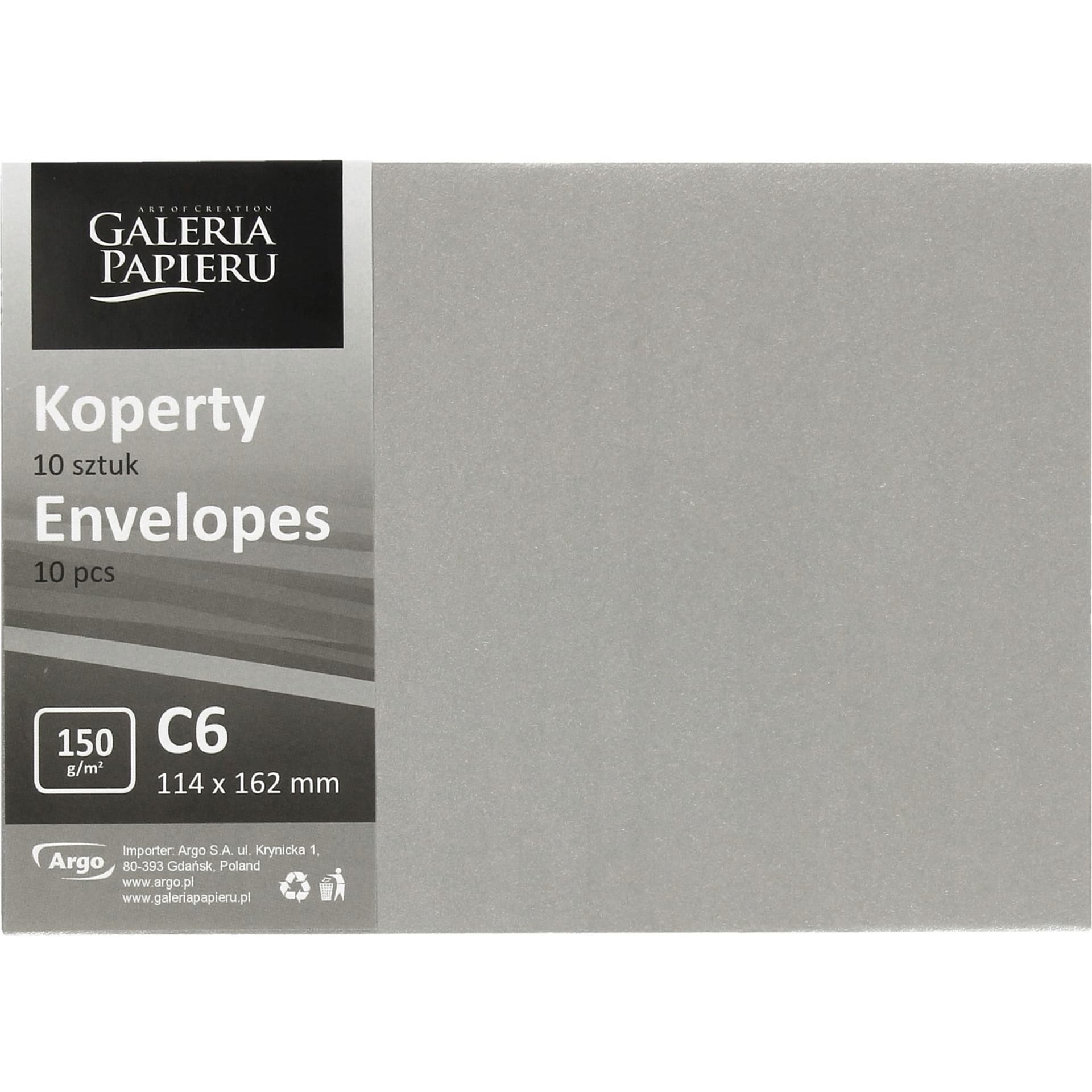 

Koperta C6 Pearl srebrny K 150g. (10szt.) 280266 Galeria Papieru, 10szt.) 280266 galeria papier