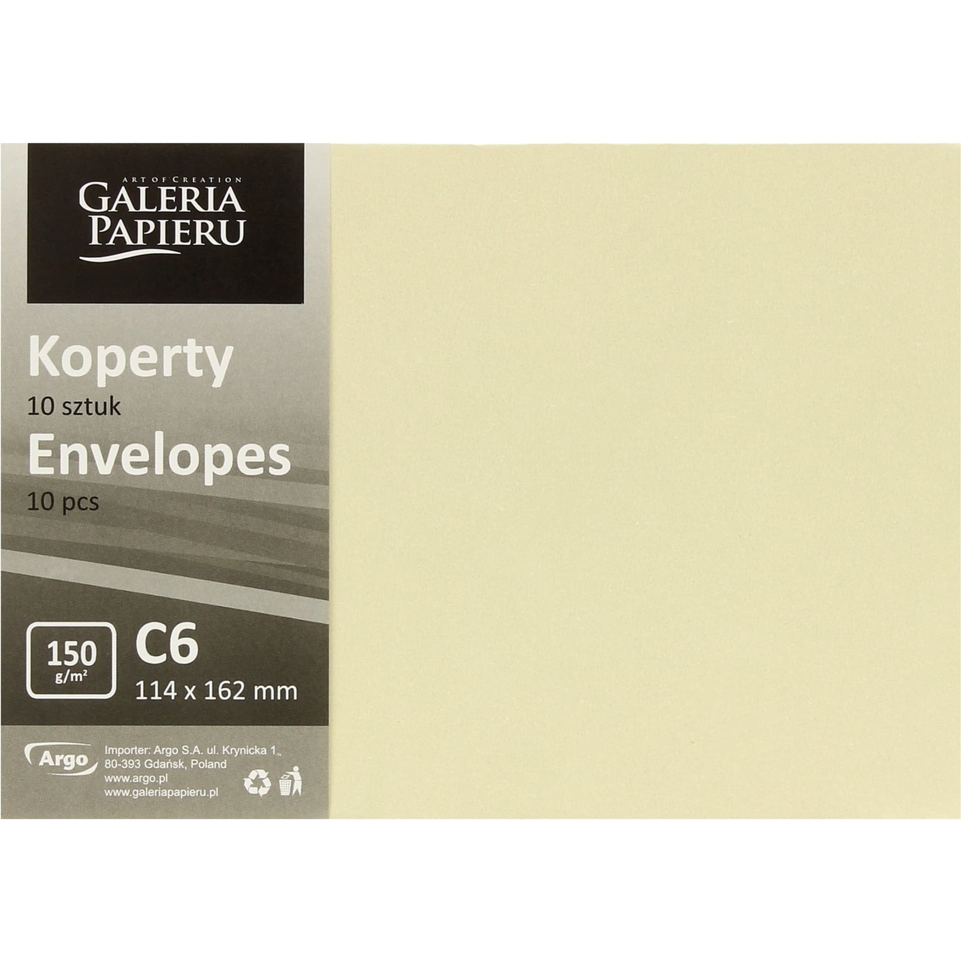 

Koperta C6 Pearl kremowy K 150g. (10szt.) 280241 Galeria Papieru, 10szt.) 280241 galeria papier