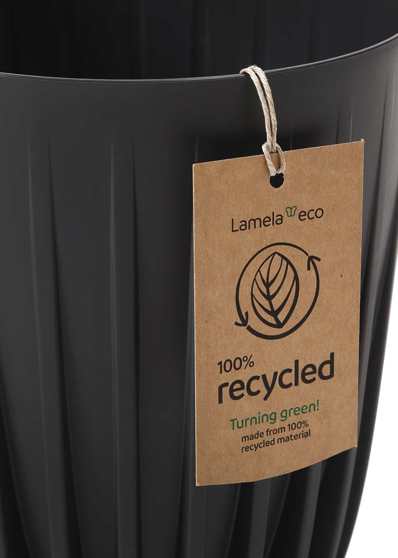 

Donica Stripped ECO recykling czarna 39xh46 cm