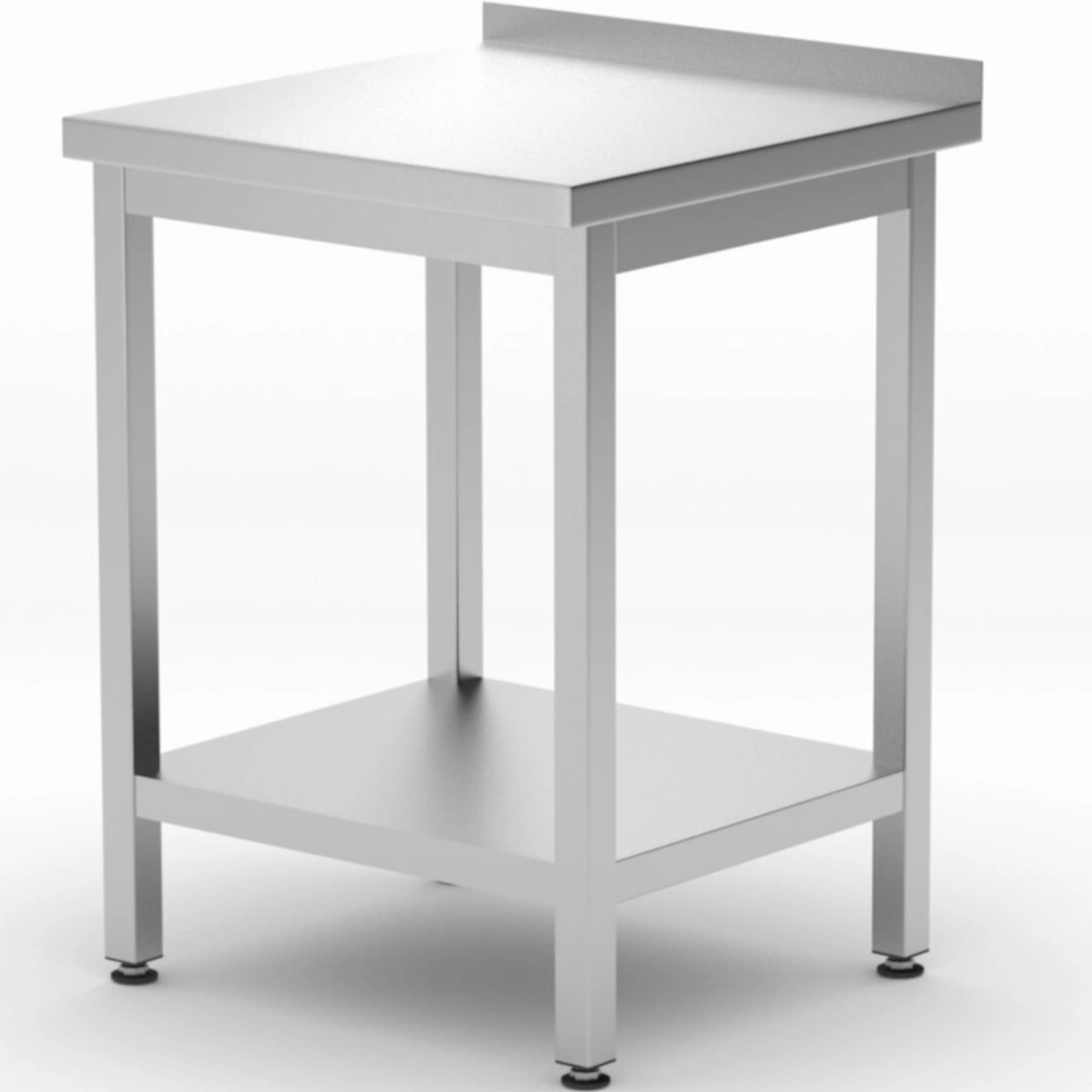 

Stół blat roboczy przyścienny z rantem półką Budget Line STAL 600 x 600 x 850 mm - Hendi 817223