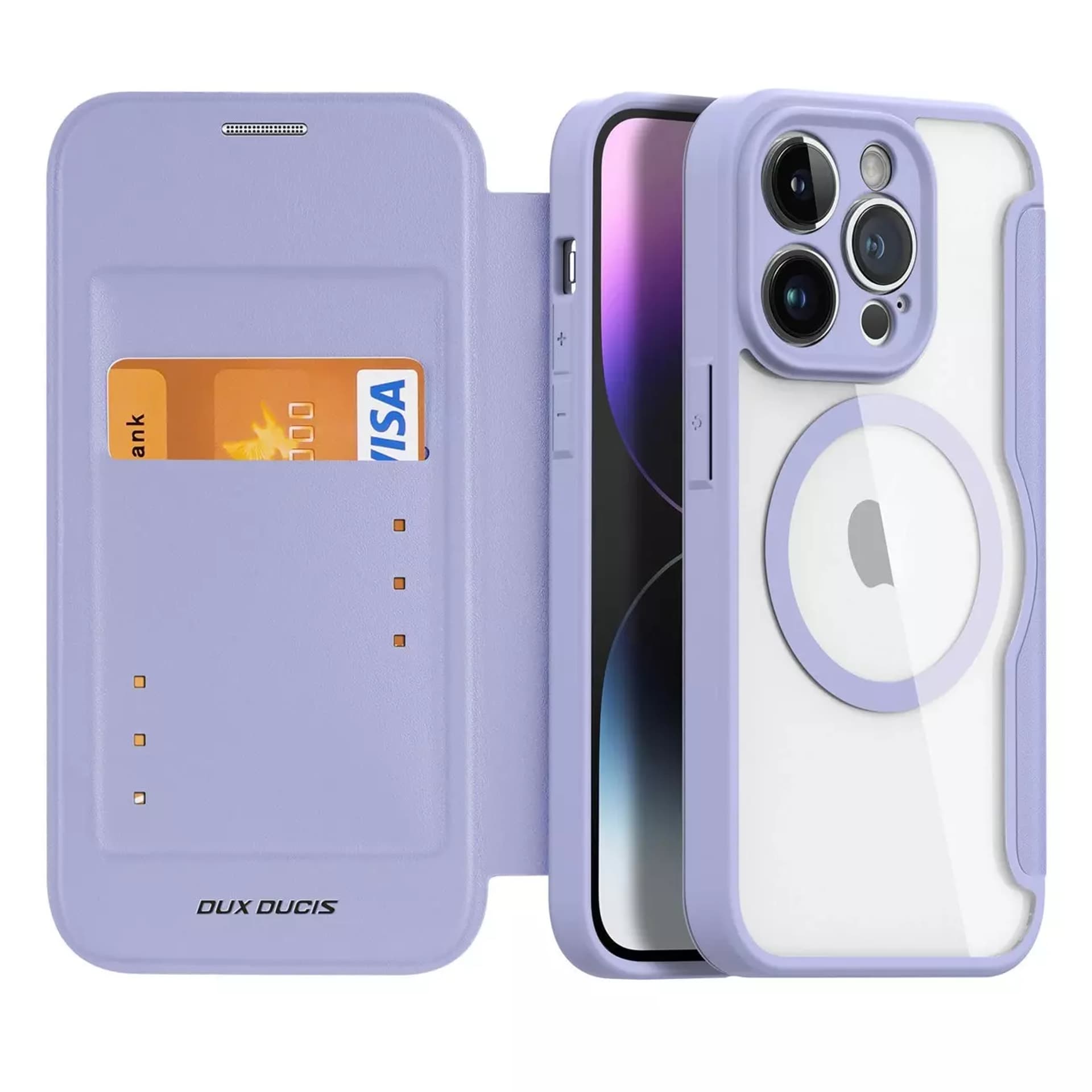 

Dux Ducis Skin X Pro etui iPhone 14 Pro magnetyczny pokrowiec MagSafe z klapką fioletowy