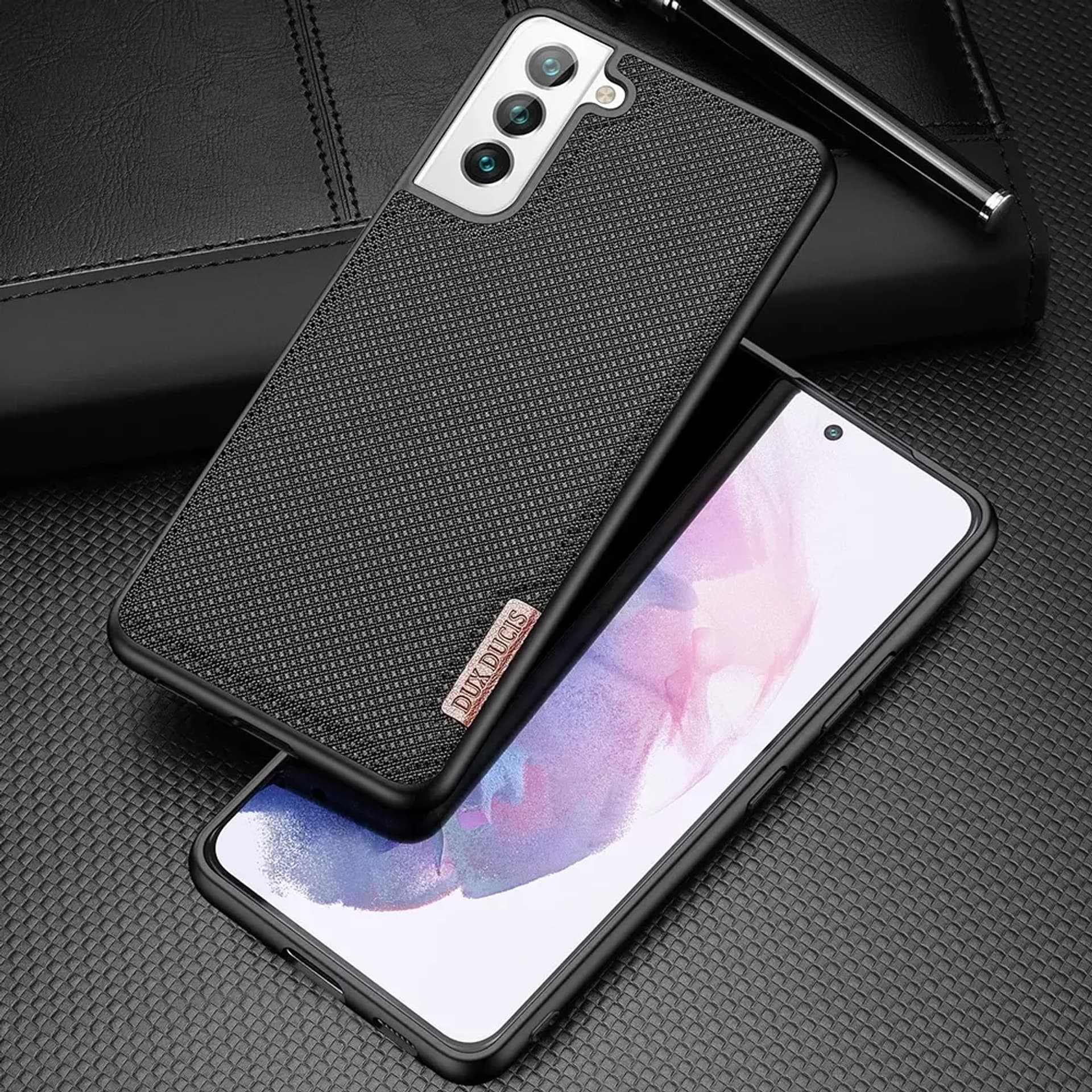 

Dux Ducis Fino etui pokrowiec pokryty nylonowym materiałem Samsung Galaxy S22 czarny