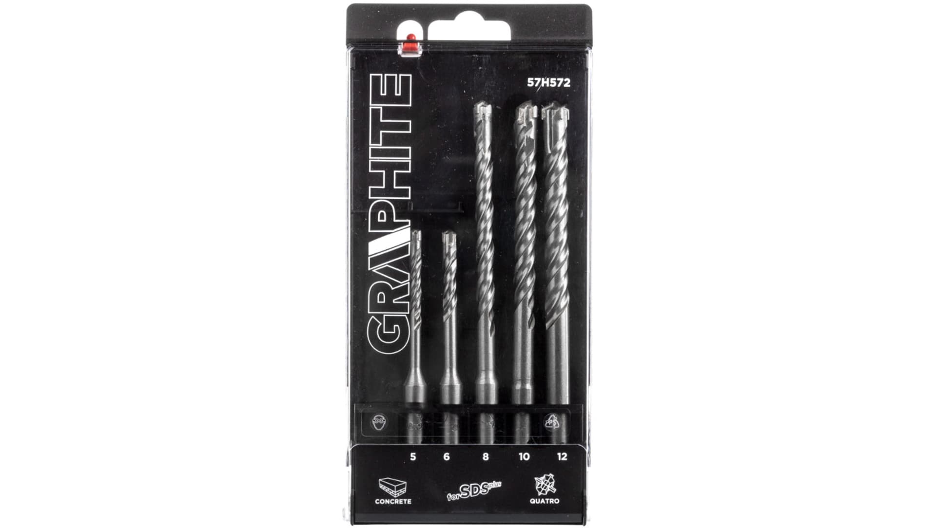 

Zestaw wierteł do betonu SDS Plus, quatro, zestaw 5 szt. - 5, 6 x 110 mm + 8, 10, 12 x 160 mm