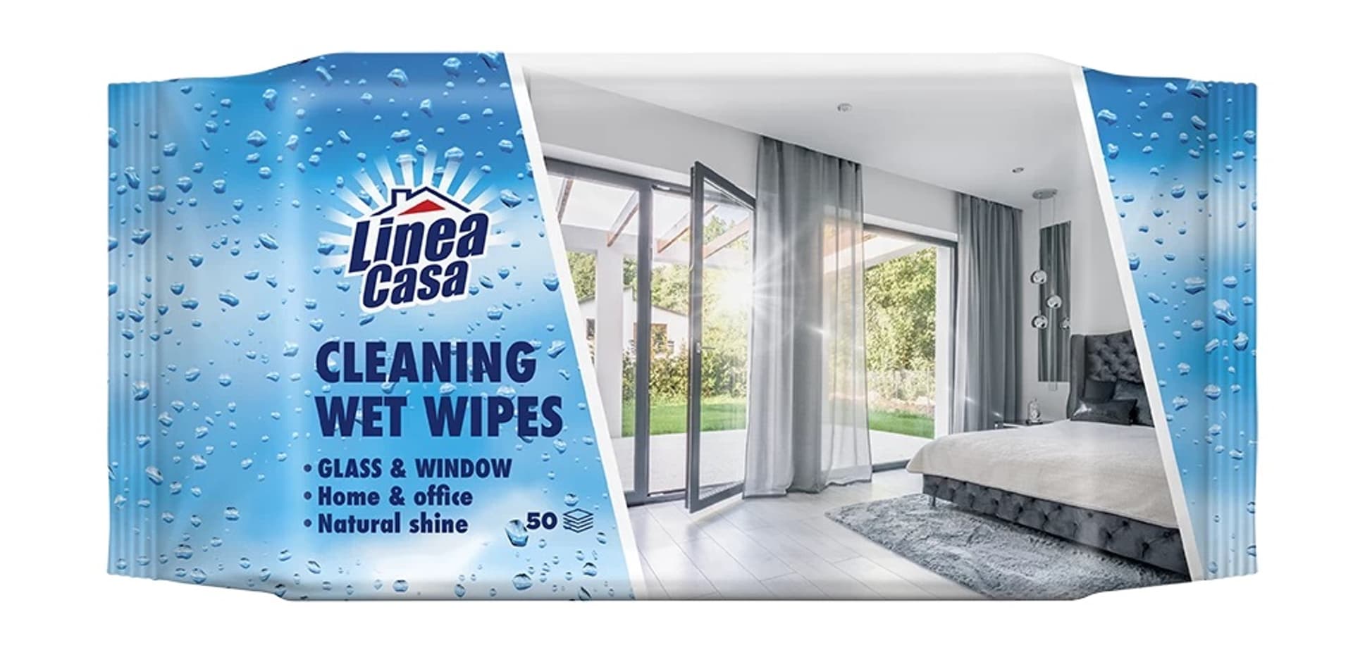 

LINEA CASA Ściereczki nawilżone do szyb i luster 50szt