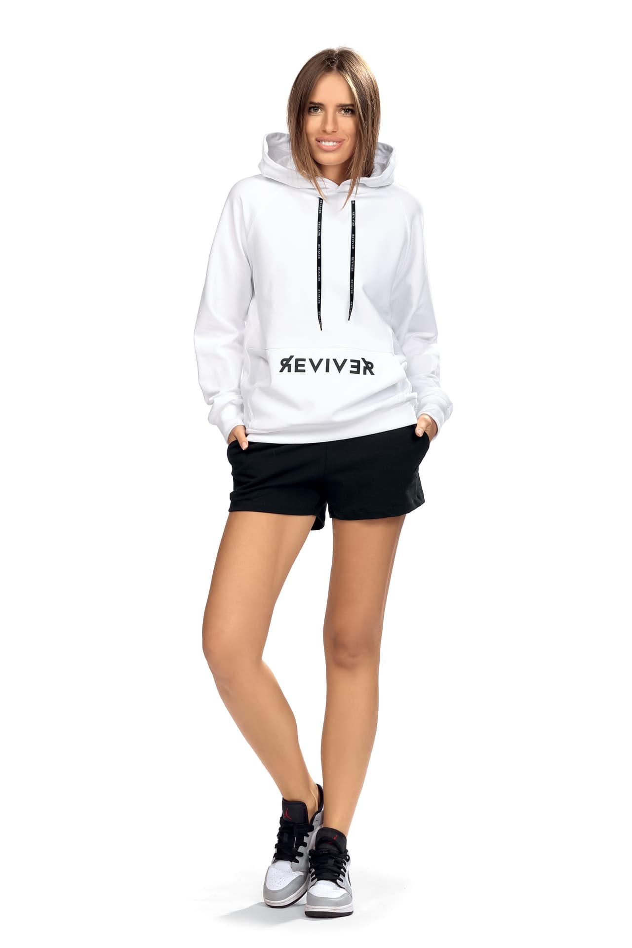 

Bluza z kapturem F5576 Biała (Rozmiar, Rozmiar one size