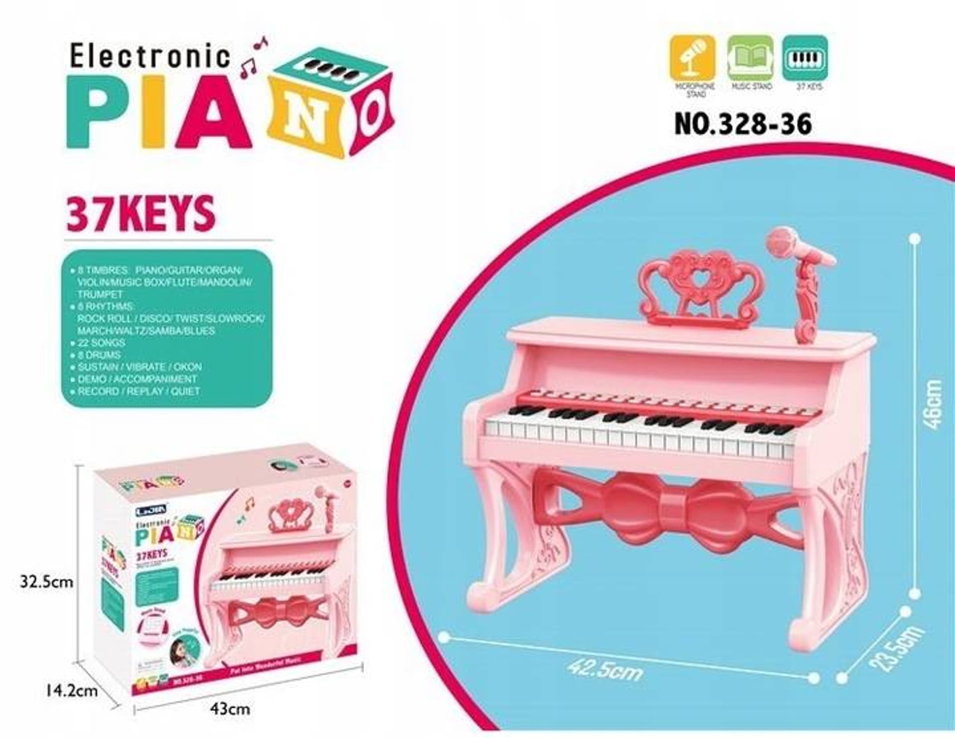 

FORTEPIAN PIANINO DLA DZIECI ORGANY MIKROFON