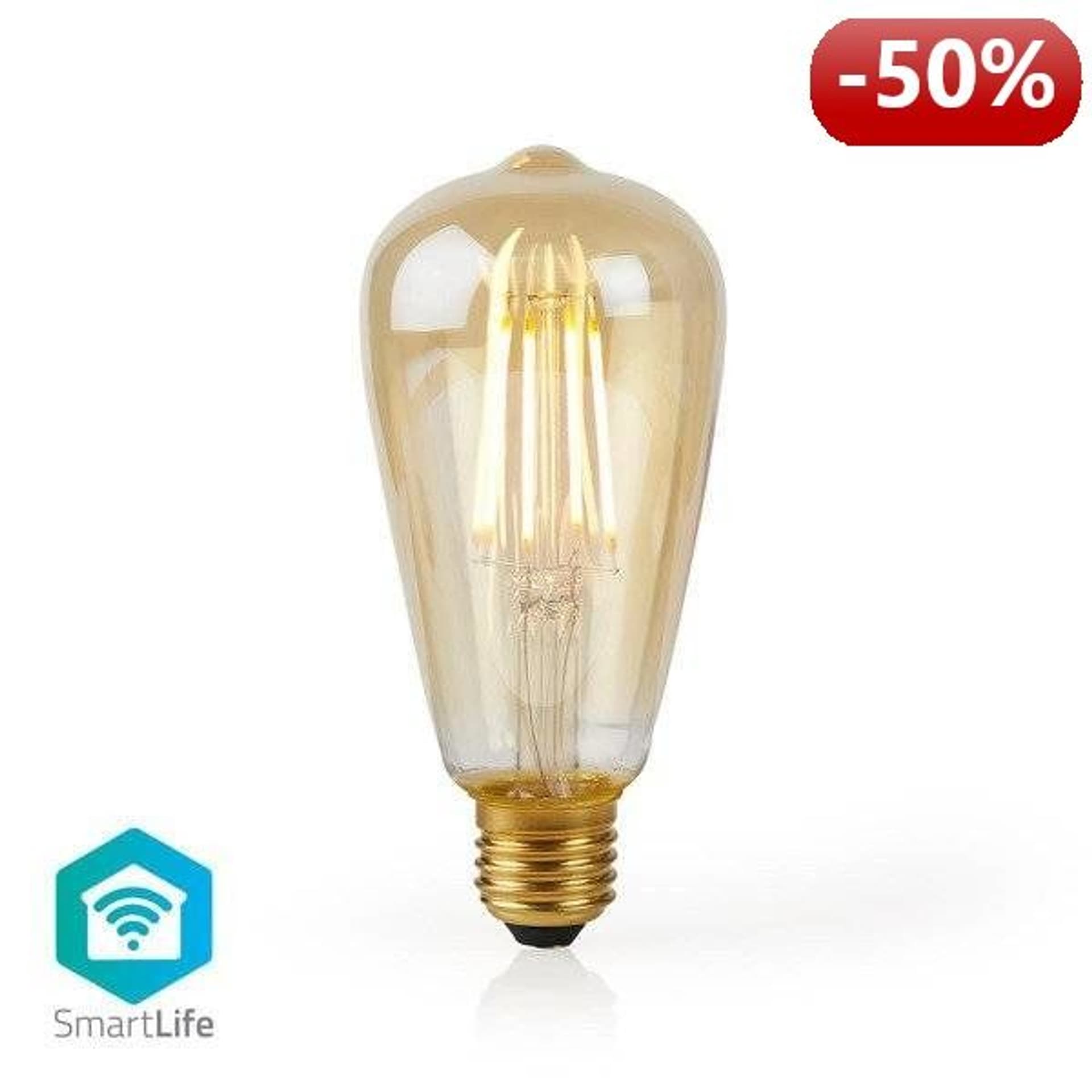 

Nedis Wi-Fi Smart LED Żarówka z żarnikiem | E27 | ST64 | 5W | 500 lm