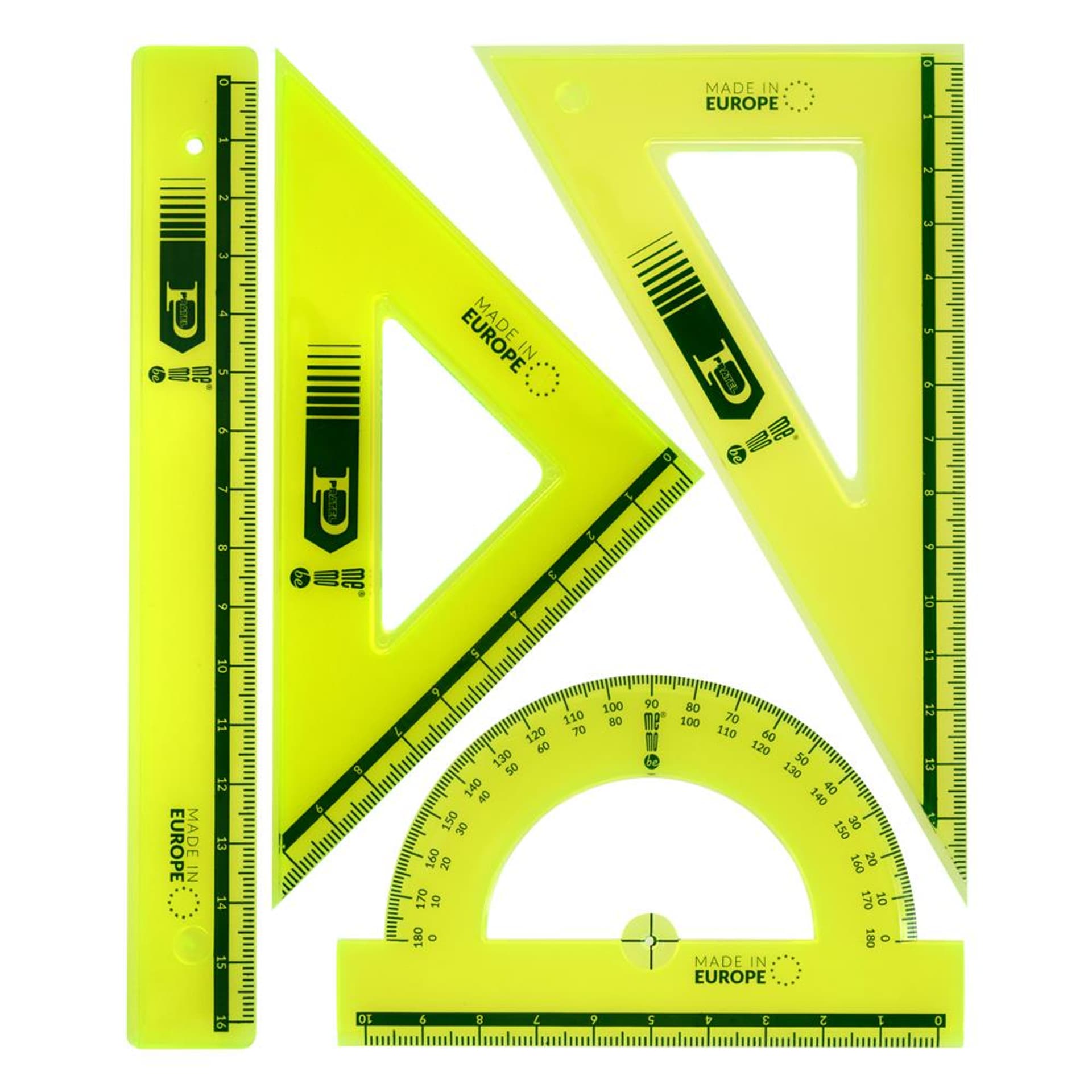 

Zestaw kreślarski fluorescencyjny z linijką 16cm MemoBe MK108-00