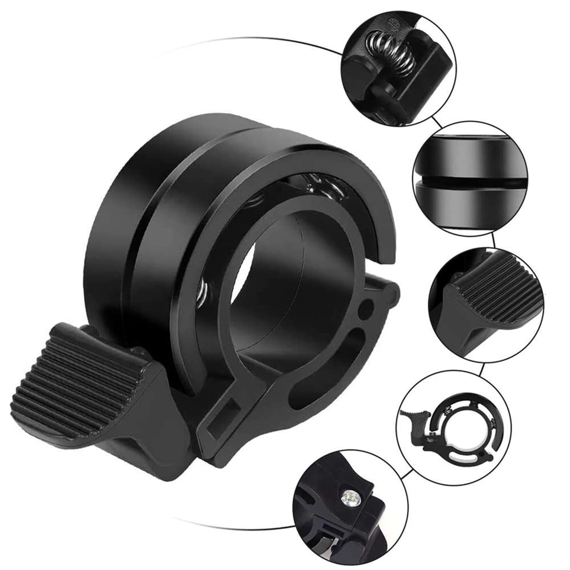 

Dzwonek rowerowy Alogy Metal Bell ze stopu aluminium na rower na kierownicę uniwersalny dwurzędowy czarny