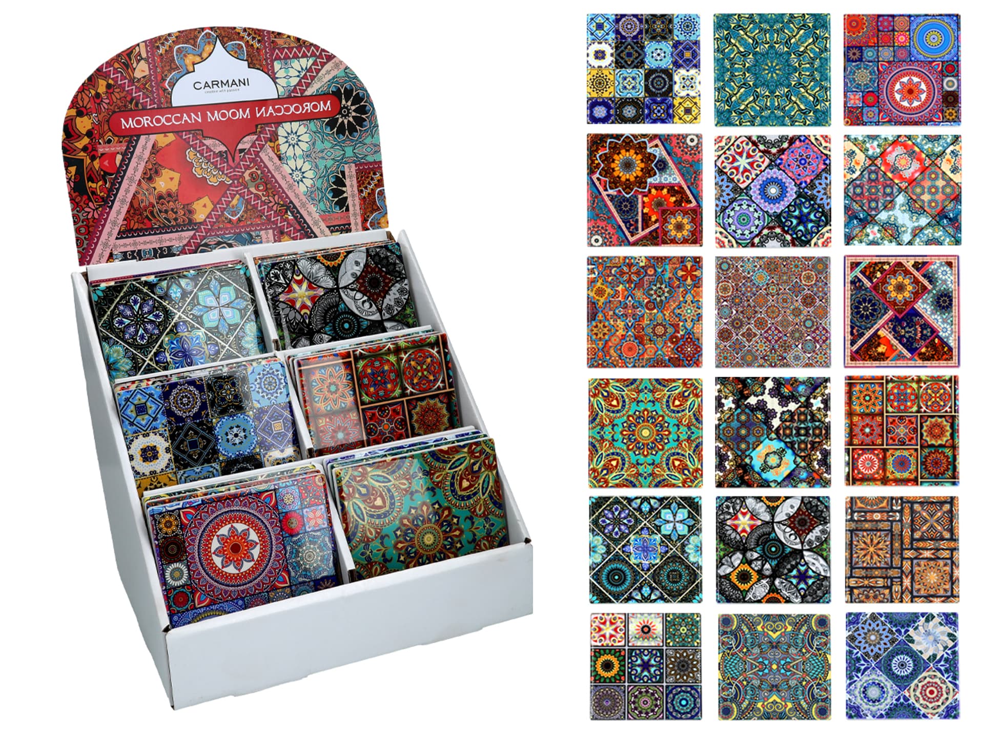 

Kpl. 36 podkładek ceramicznych, kwadratowe (CARMANI)