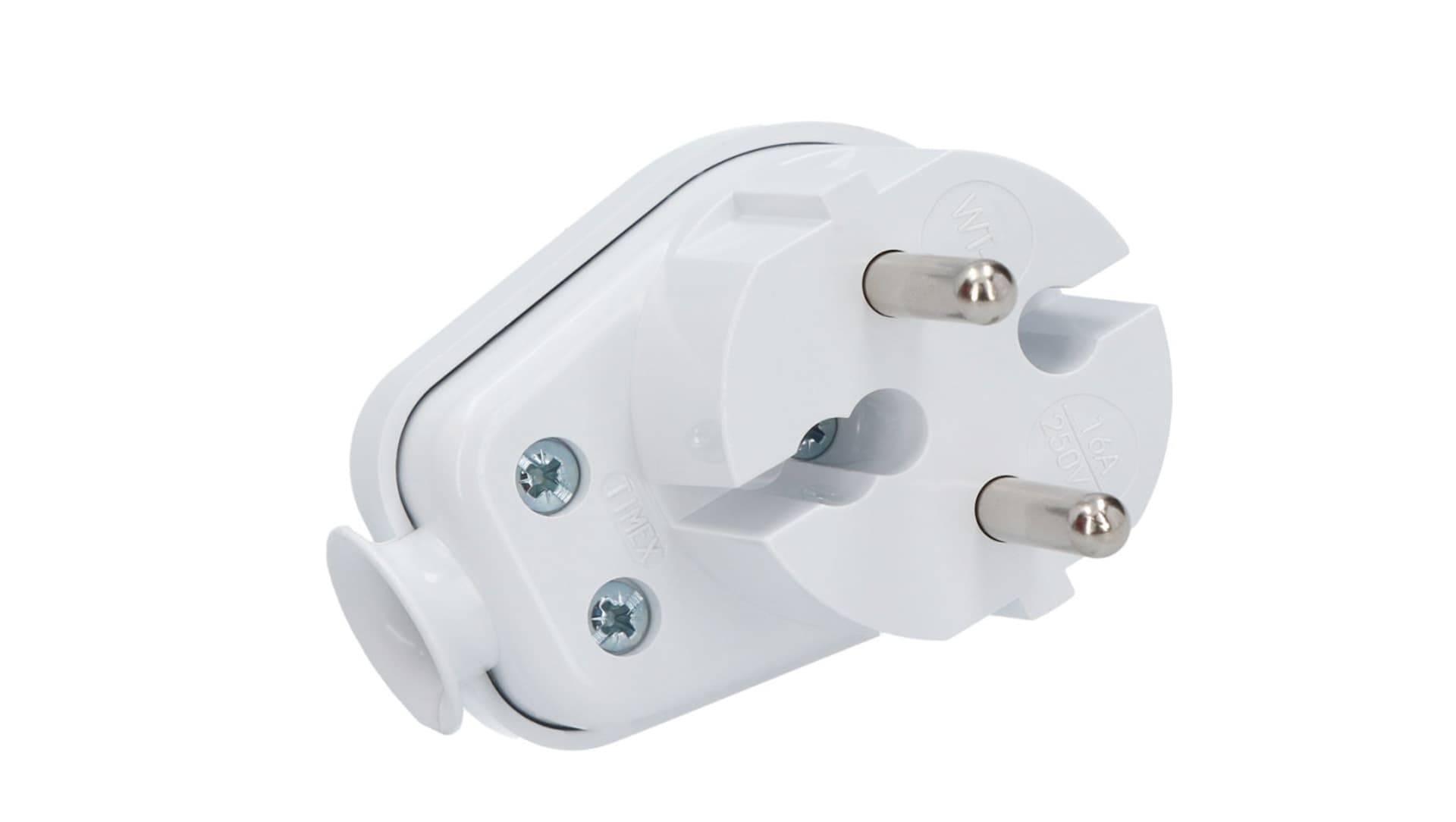 

Wtyczka kątowa b/u 16A 2P 250V biała WT-16 K2