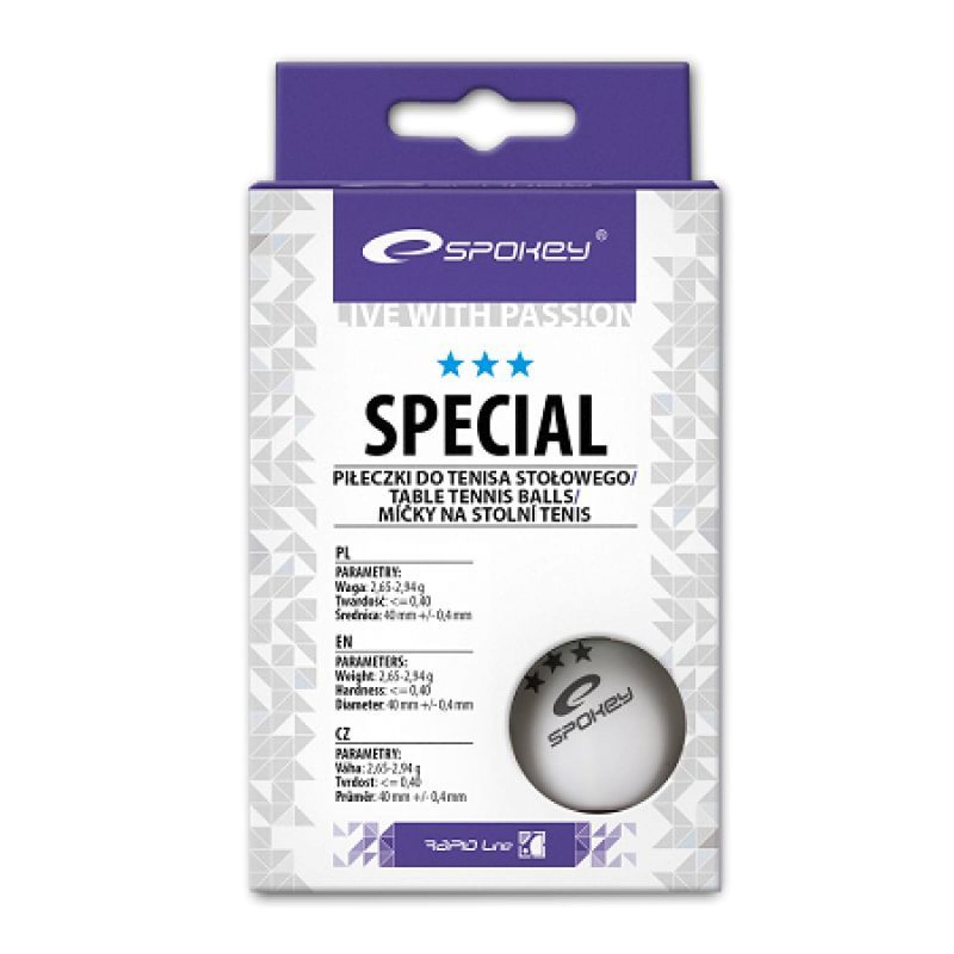 

Piłeczki do ping ponga Spokey Special 6szt 81876 (kolor Biały)