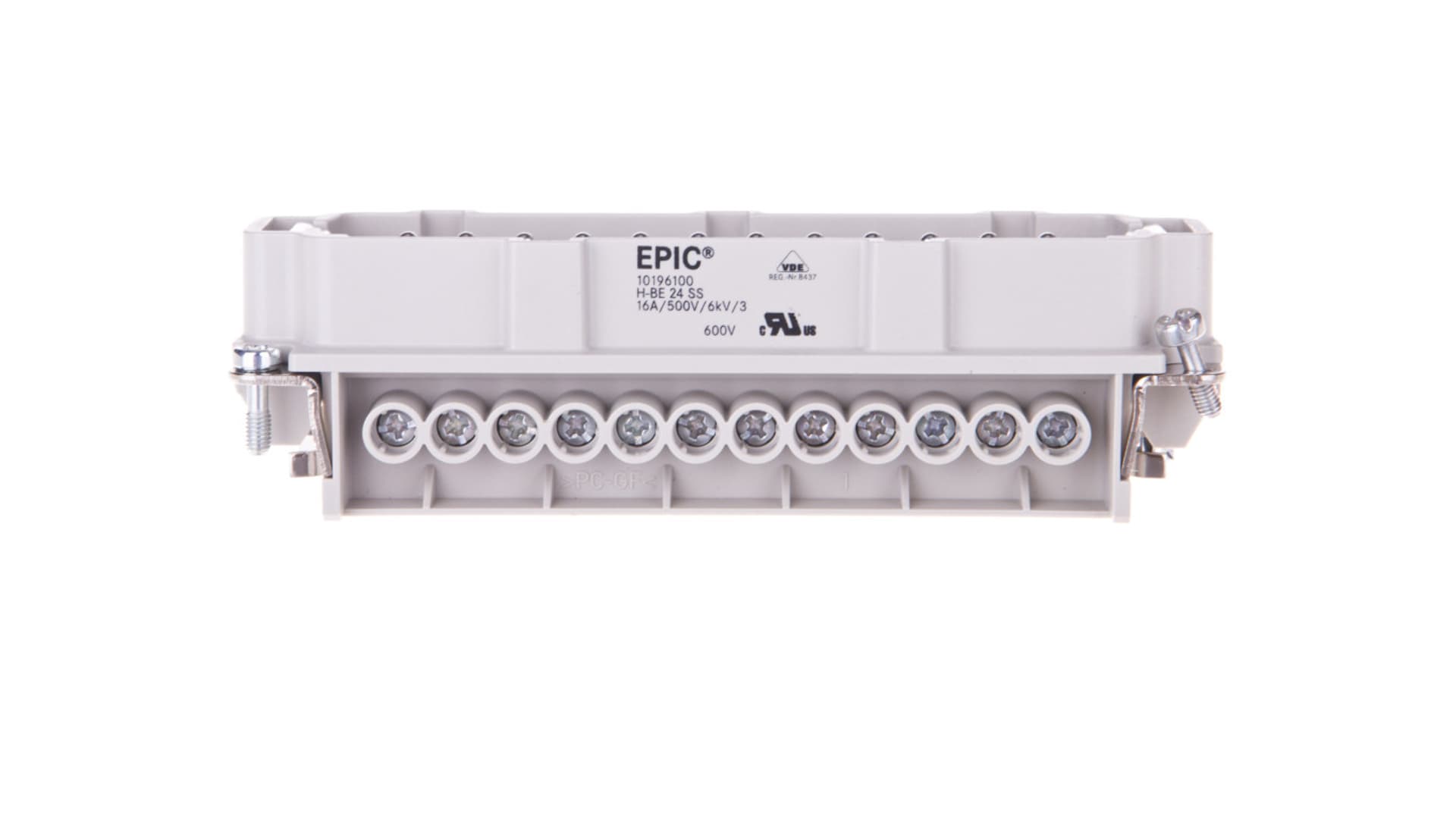 

Wkład złącza 24P+PE męski 16A 500V EPIC H-BE 24 SS 10196100