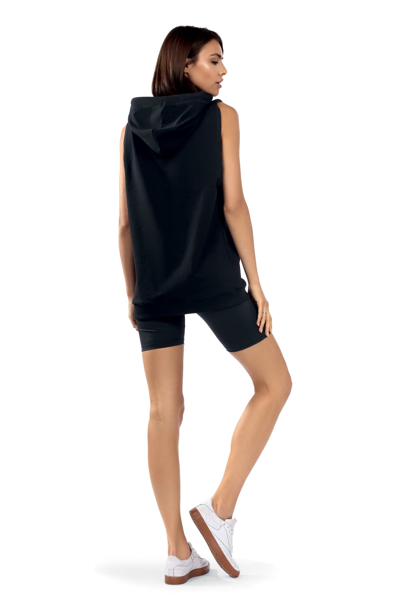 

Bluza bez rękawów z kapturem F5525 Czarna (Rozmiar M)