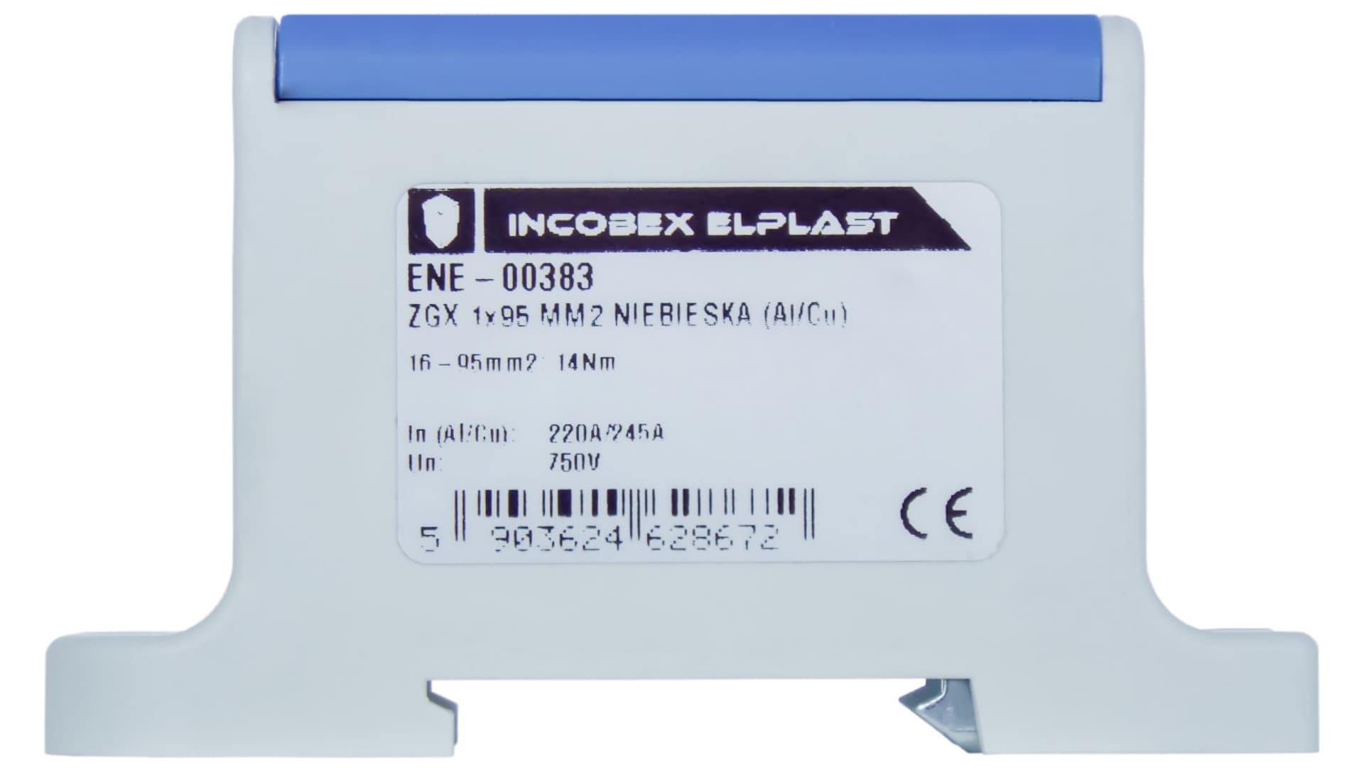 

Złączka szynowa jednopolowa ZGX 1x95 mm2 niebieska (Al-Cu) ENE-00383, Al-cu) ene-0038