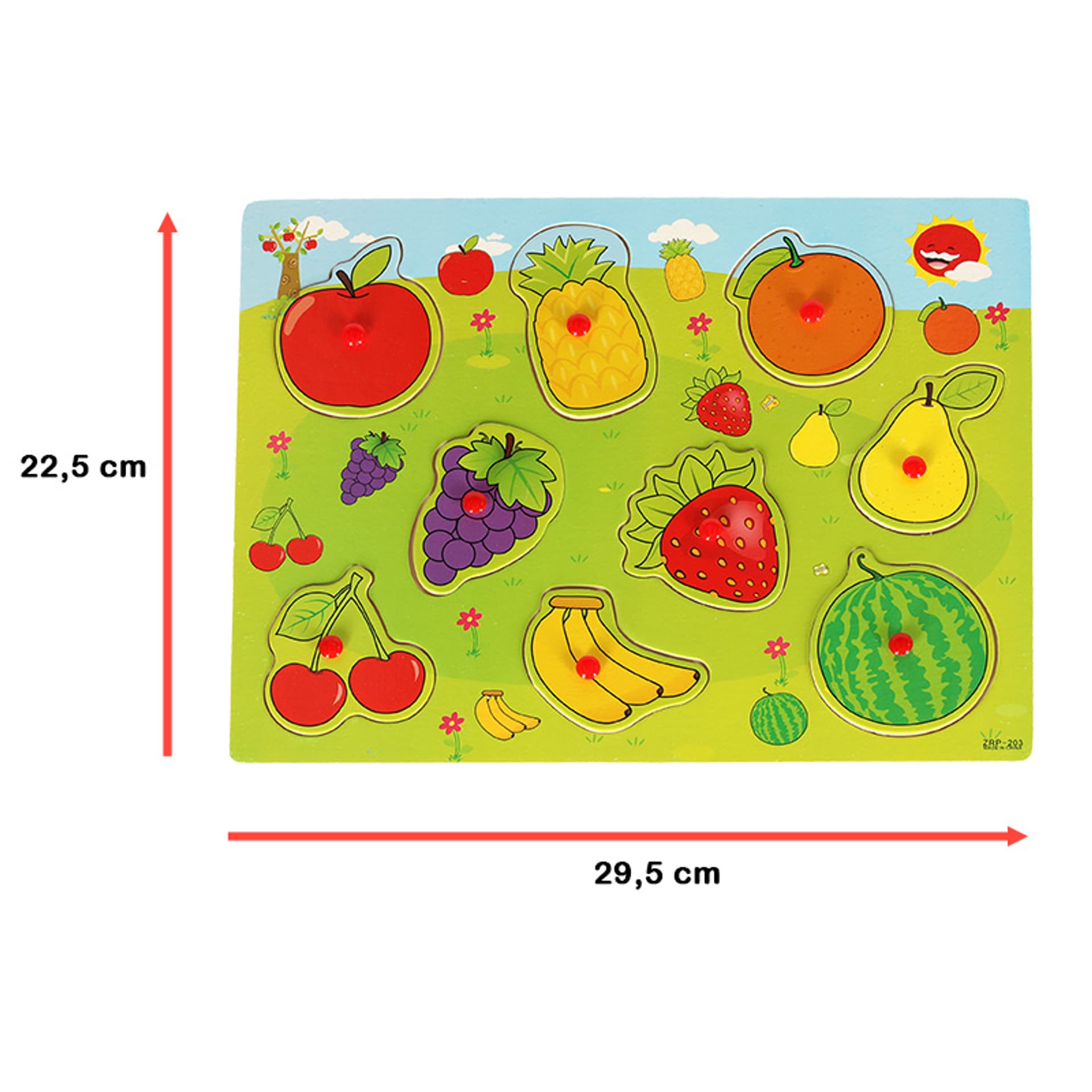 

Puzzle drewniane układanka dopasuj kształty owoce