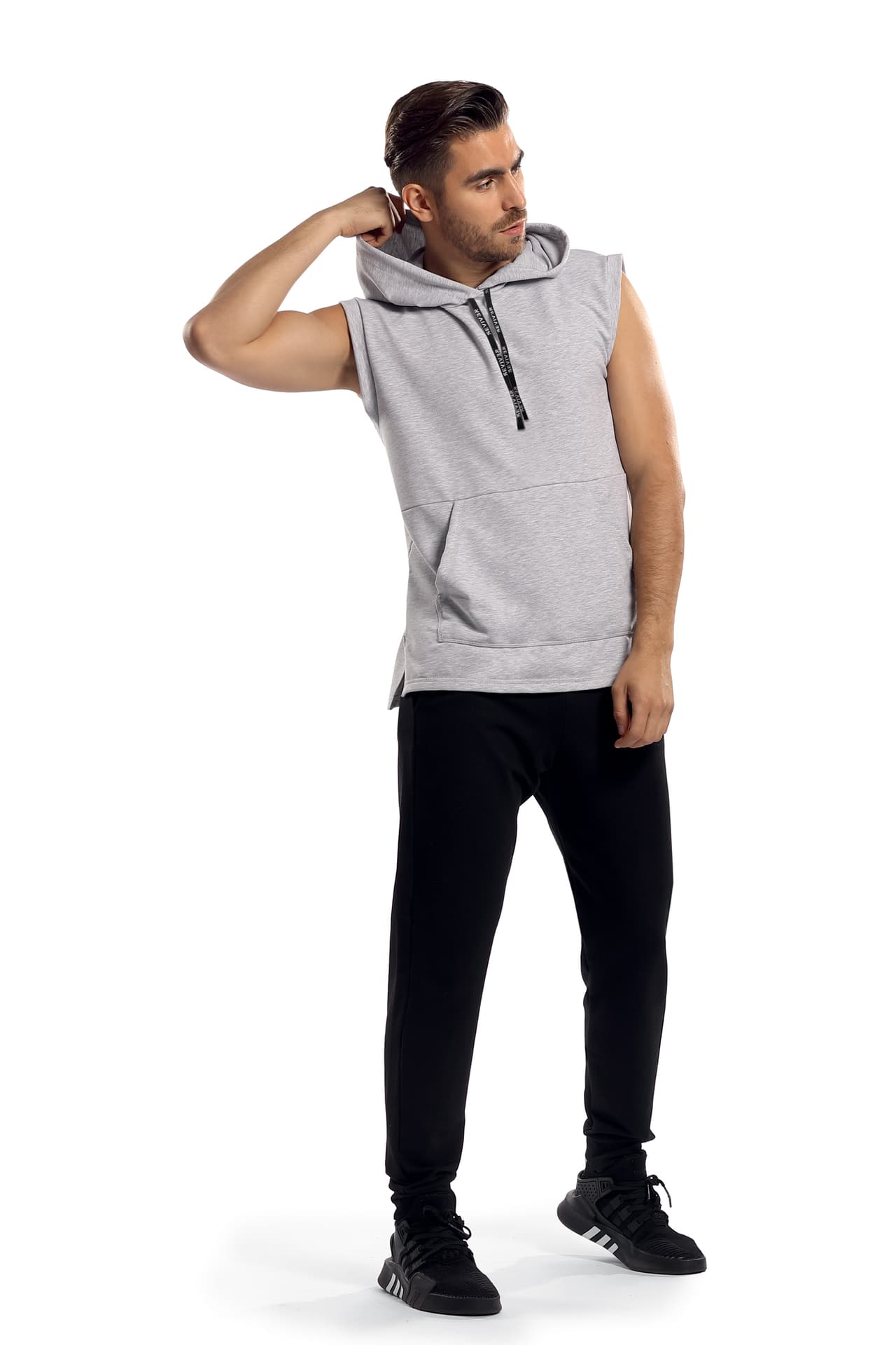 

Bluza bez rękawów z kapturem F5551 Szara (Rozmiar L)