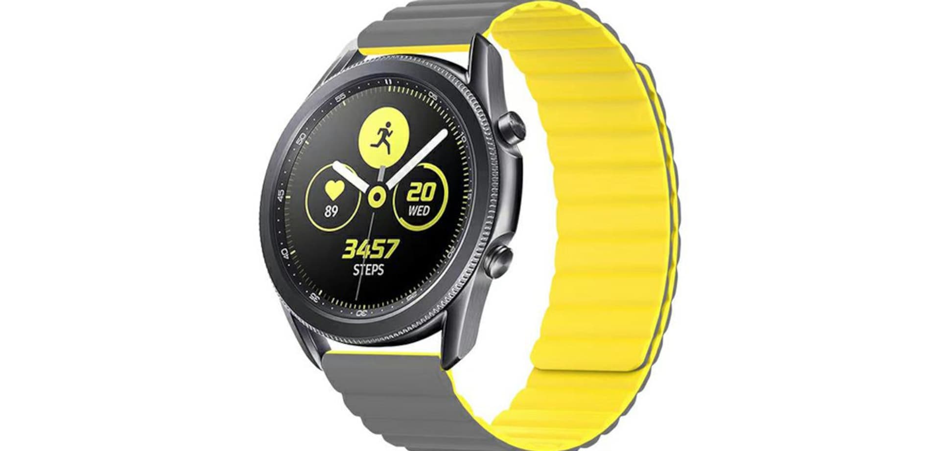 

Beline pasek Watch 20mm Magnetic szaro-żółty gray/yellow