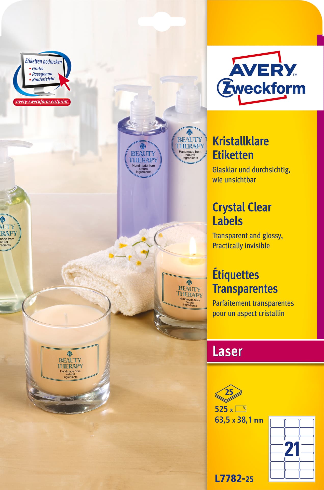 

Etykieta przezroczysta (25 arkuszy) 63,5x38,1mm L7782-25 AVERY ZWECKFORM, 25 arkuszy) 63.5x38.1mm l7782-25 avery zweckfor