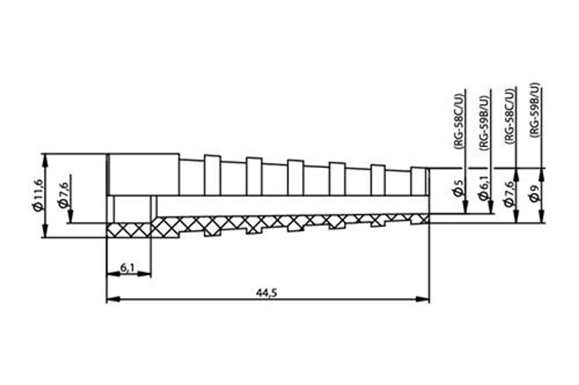 

Usztywniacz kabla czarny 6 mm, RG62, RG59, H155, 0.6/3.7 - 100001194 (B00081A1289) Telegärtner, B00081a1289) telegärtne