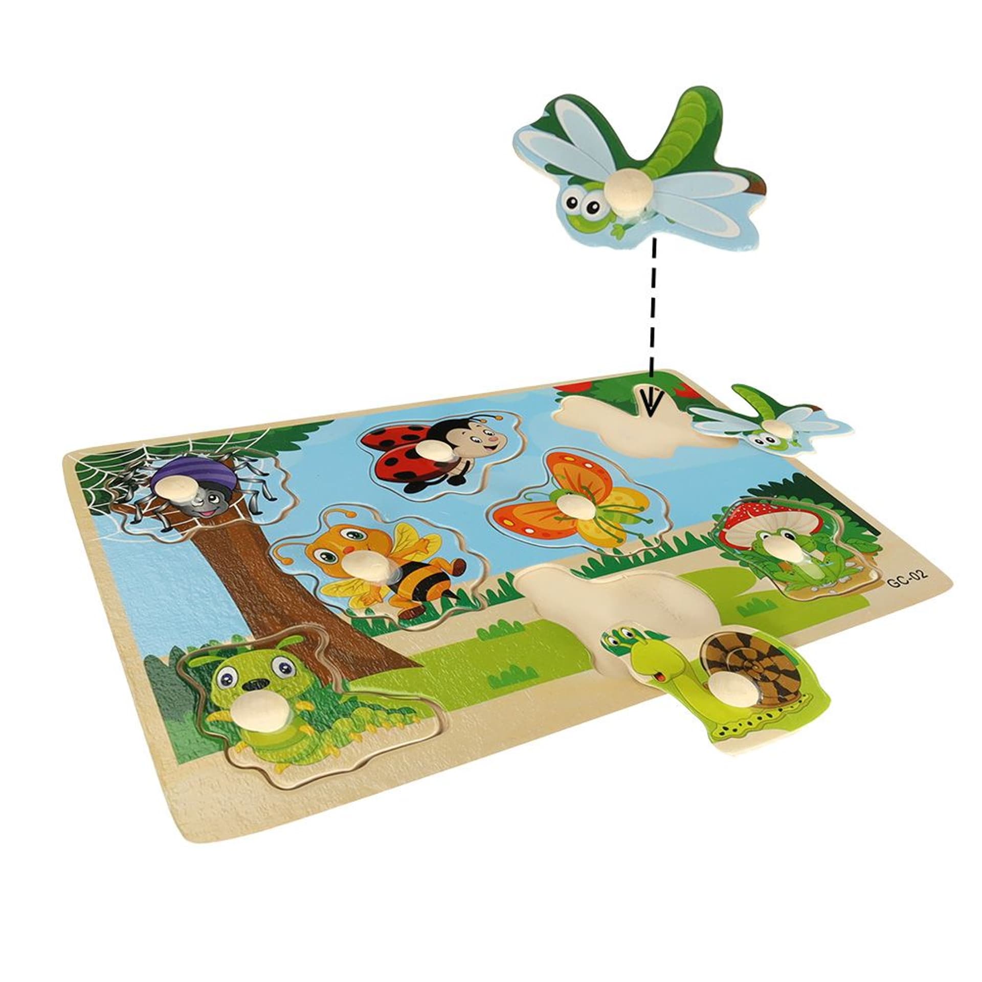 

Puzzle drewniane układanka zwierzątka owady motyl biedronka
