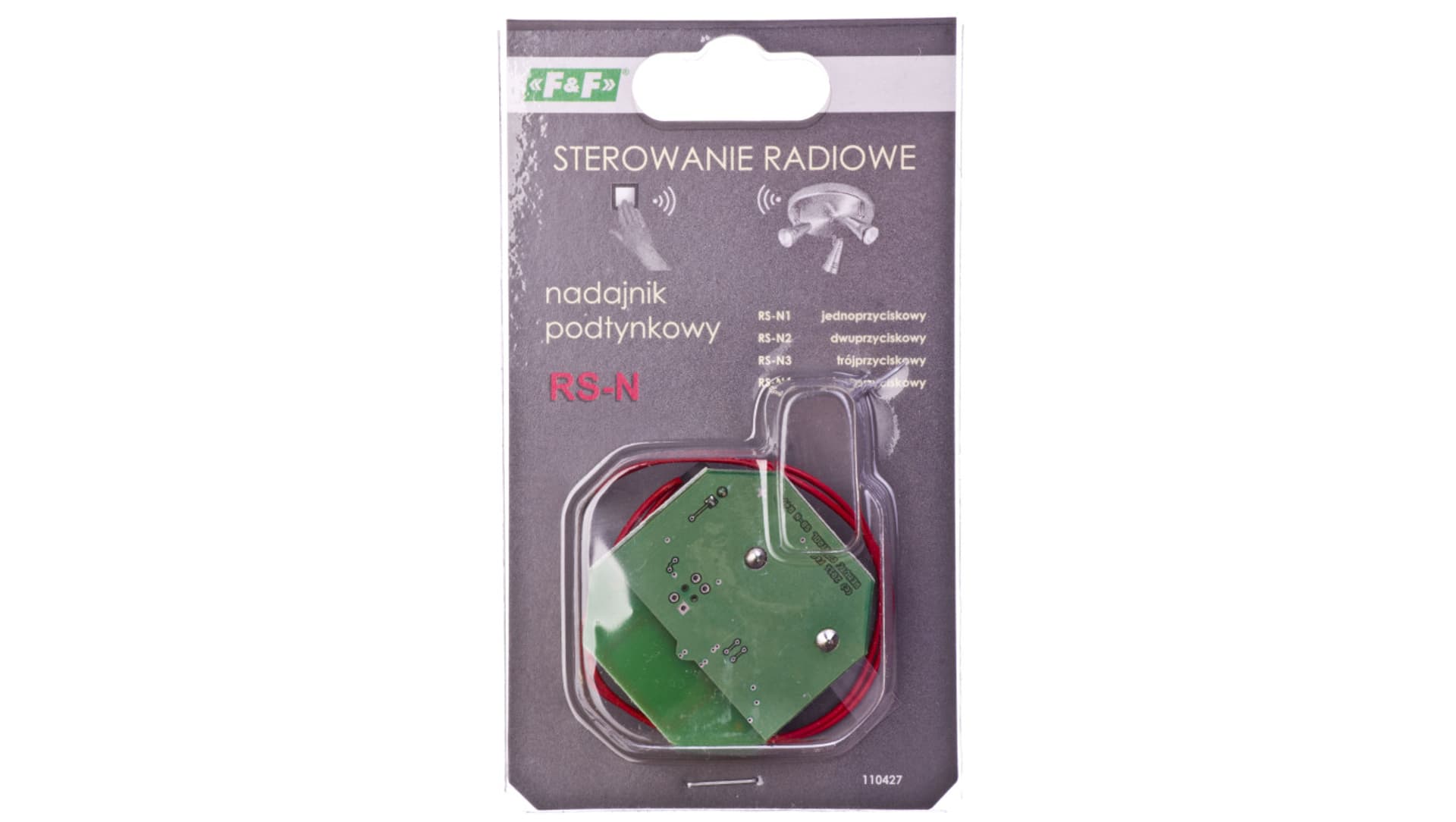 

Nadajnik sterowania radiowego jednoprzyciskowy 3V CR2032 868MHz fi52 RS-N1