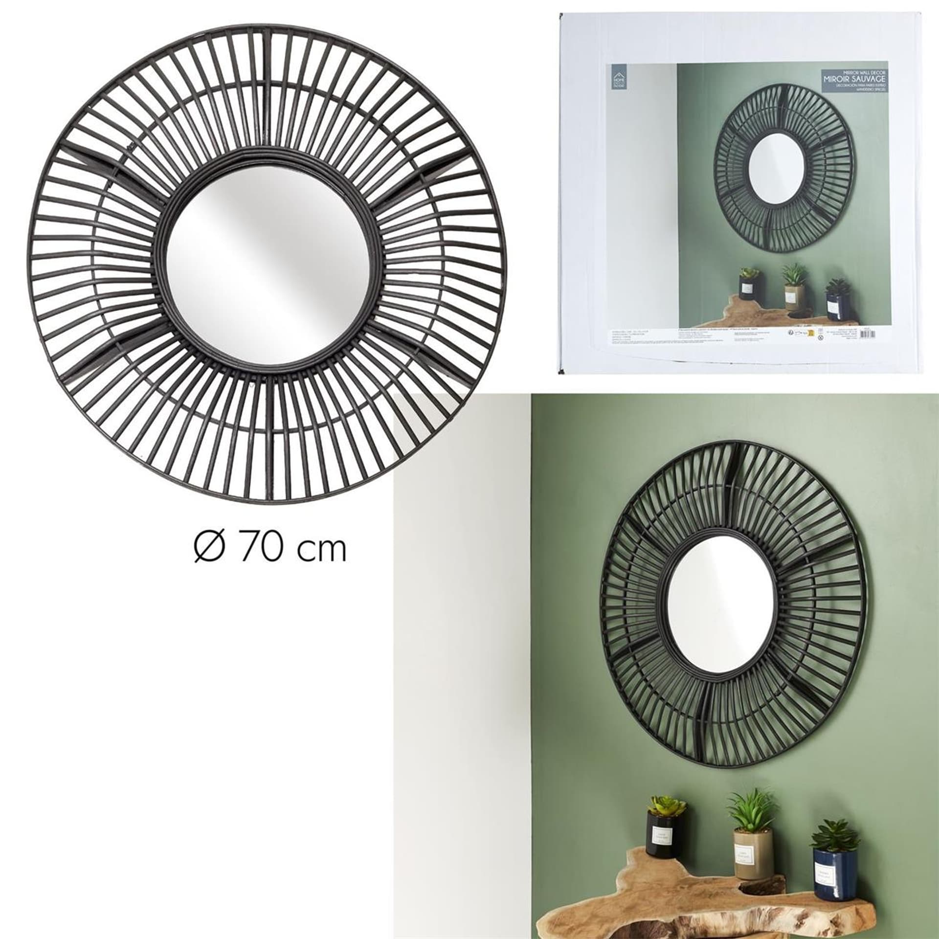 

Lustro Wild czarne 70 cm