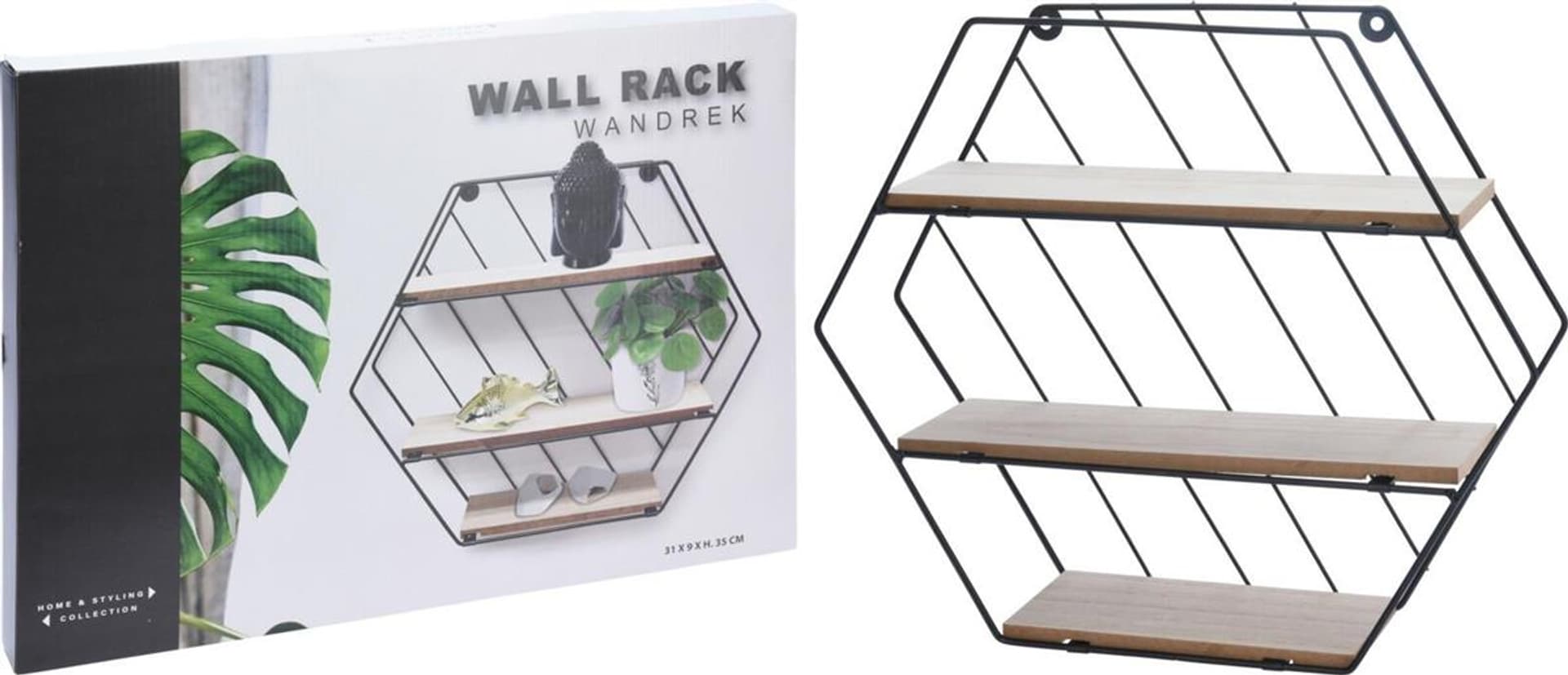 

Półka ścienna heksagon Rack
