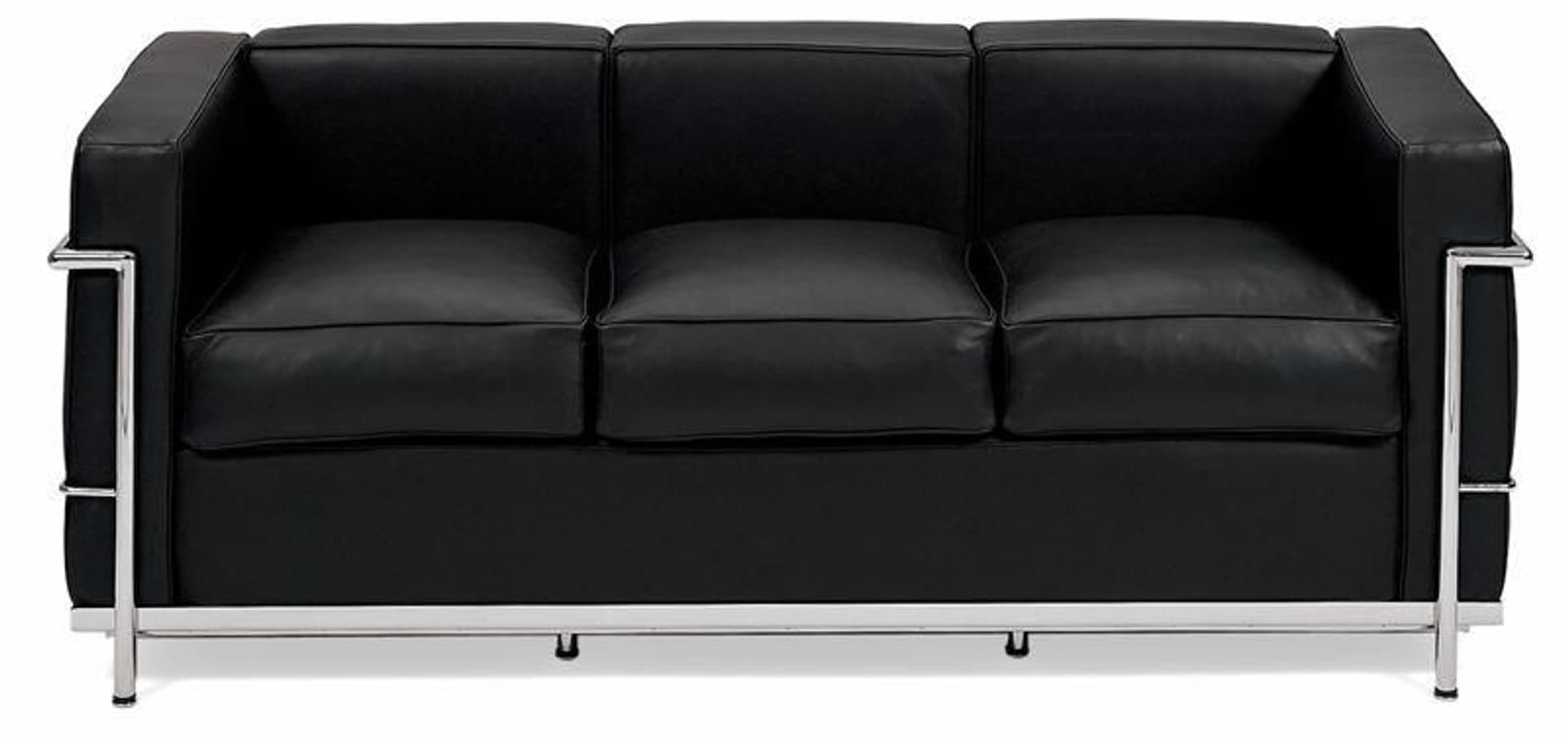

Sofa trzyosobowa Kubik czarna skóra TP