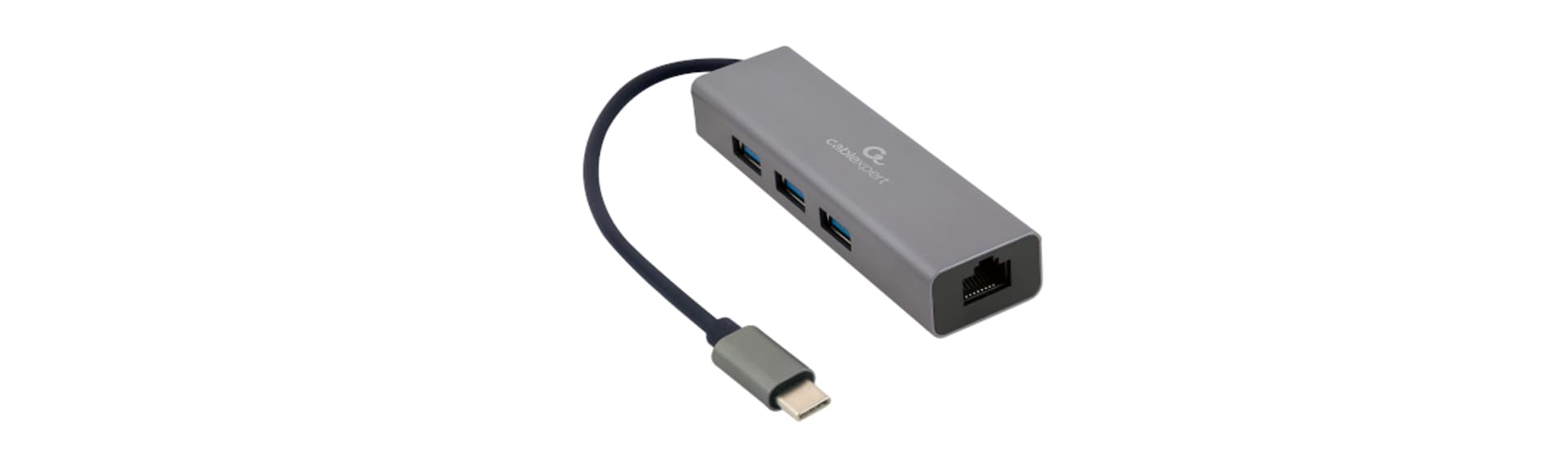 

GEMBIRD ADAPTER USB-C -> LAN RJ-45 1GB NA KABLU HUB 3X USB 3.1