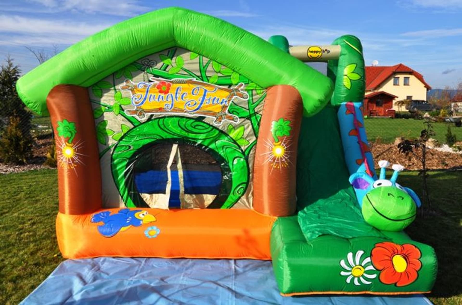

Wesoła Dżungla Dinozaur Dmuchaniec Zamek Dmuchany HappyHop Zjeżdzalnia Trampolina