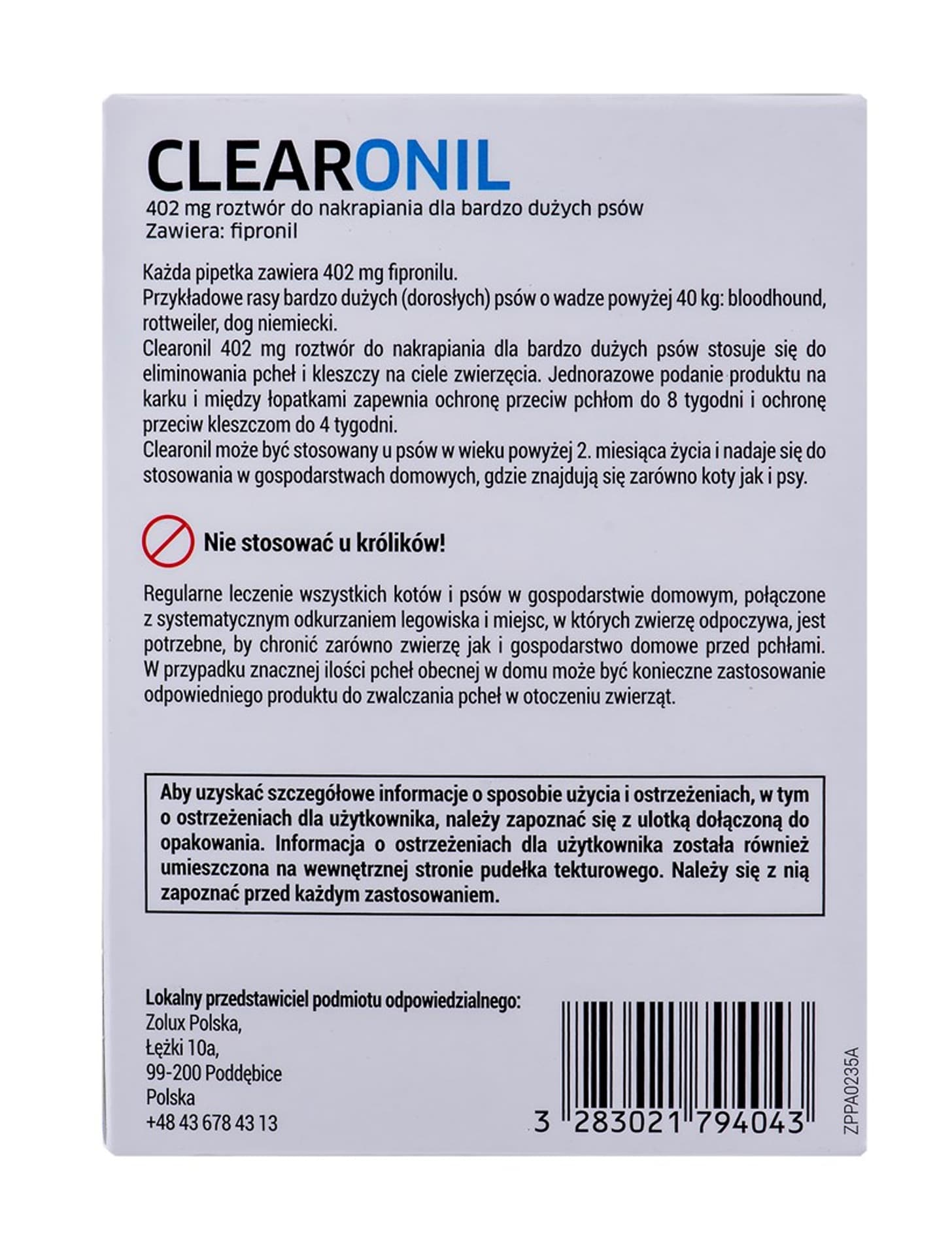 

CLEARONIL dla bardzo dużych psów powyżej 40 kg - 402 mg x 3