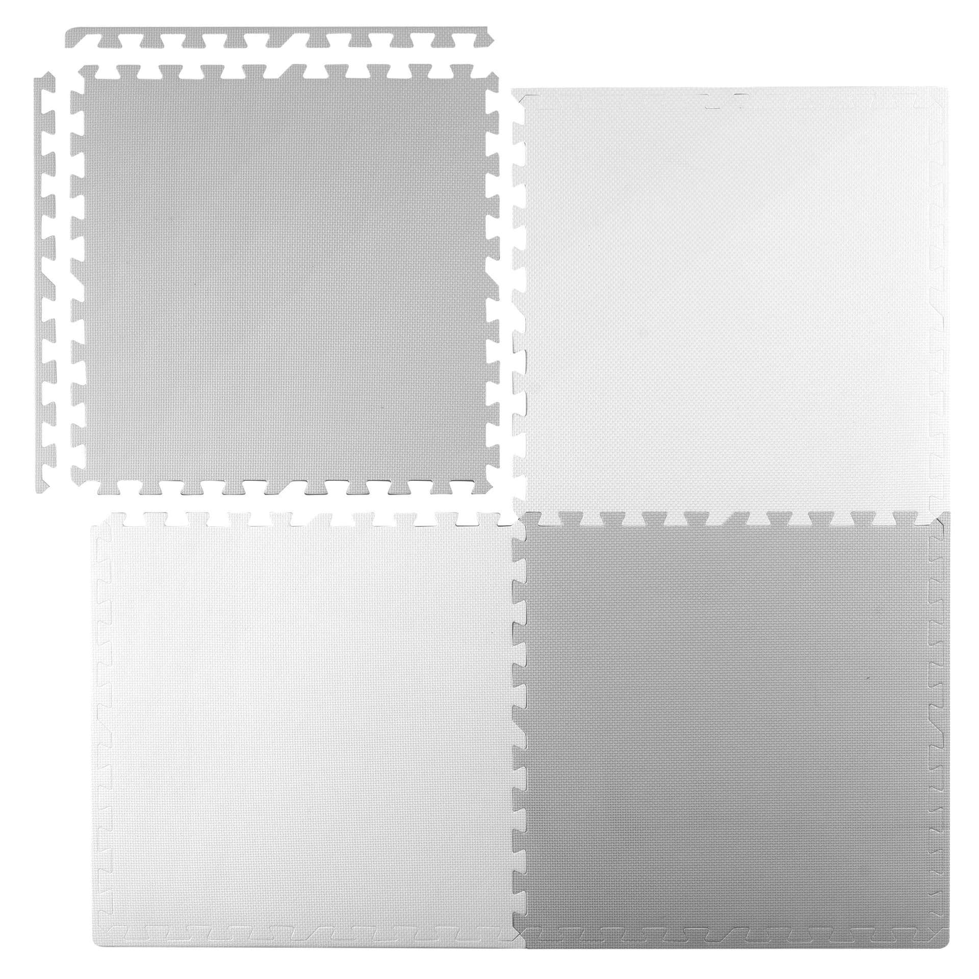 

Duża mata piankowa, puzzle 4 szt. białe i szare