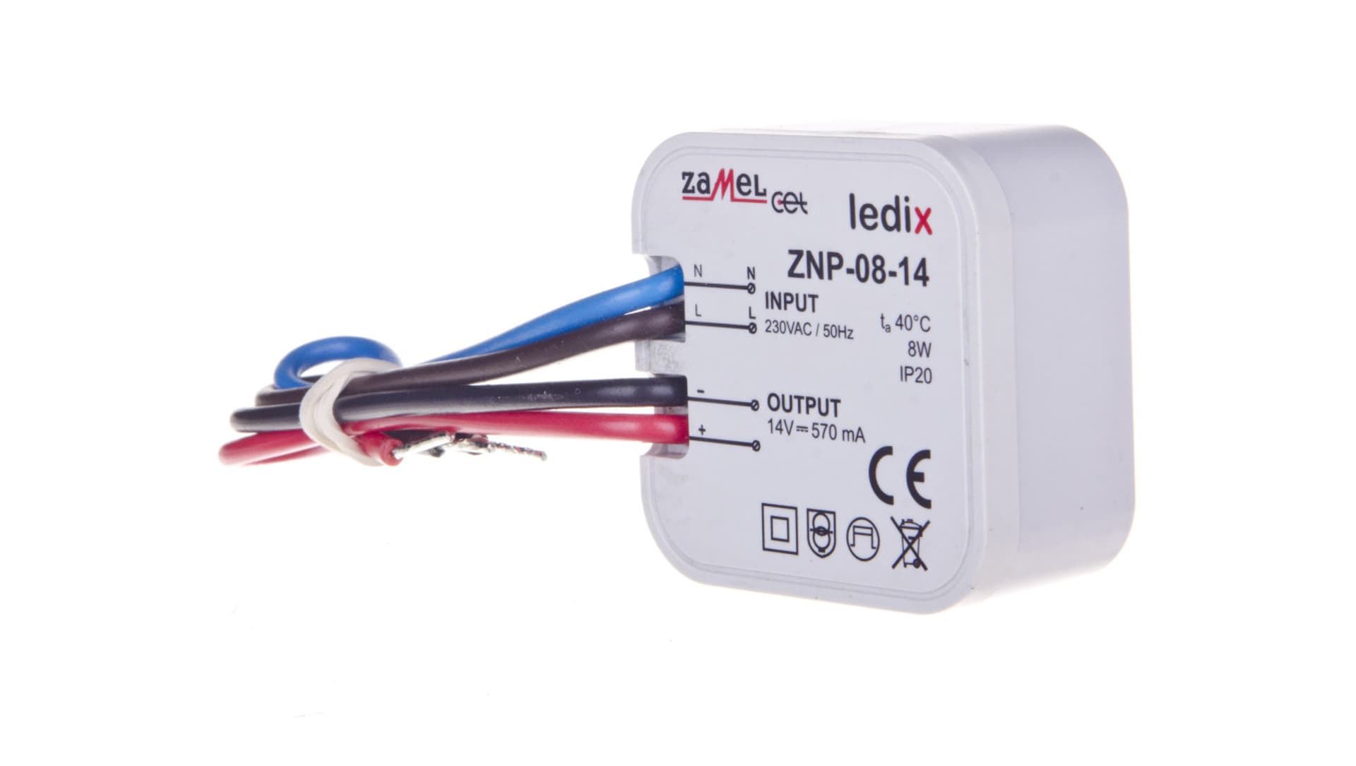 

Zasilacz LED dopuszkowy 14V DC 8W ZNP-08-14 LDX10000029
