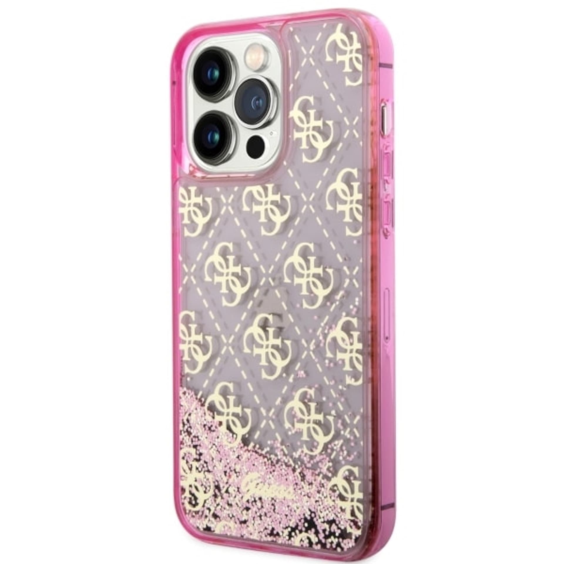 

Guess GUHCP14LLC4PSGP iPhone 14 Pro 6.1" różowy/pink hardcase Liquid Glitter 4G Transculent