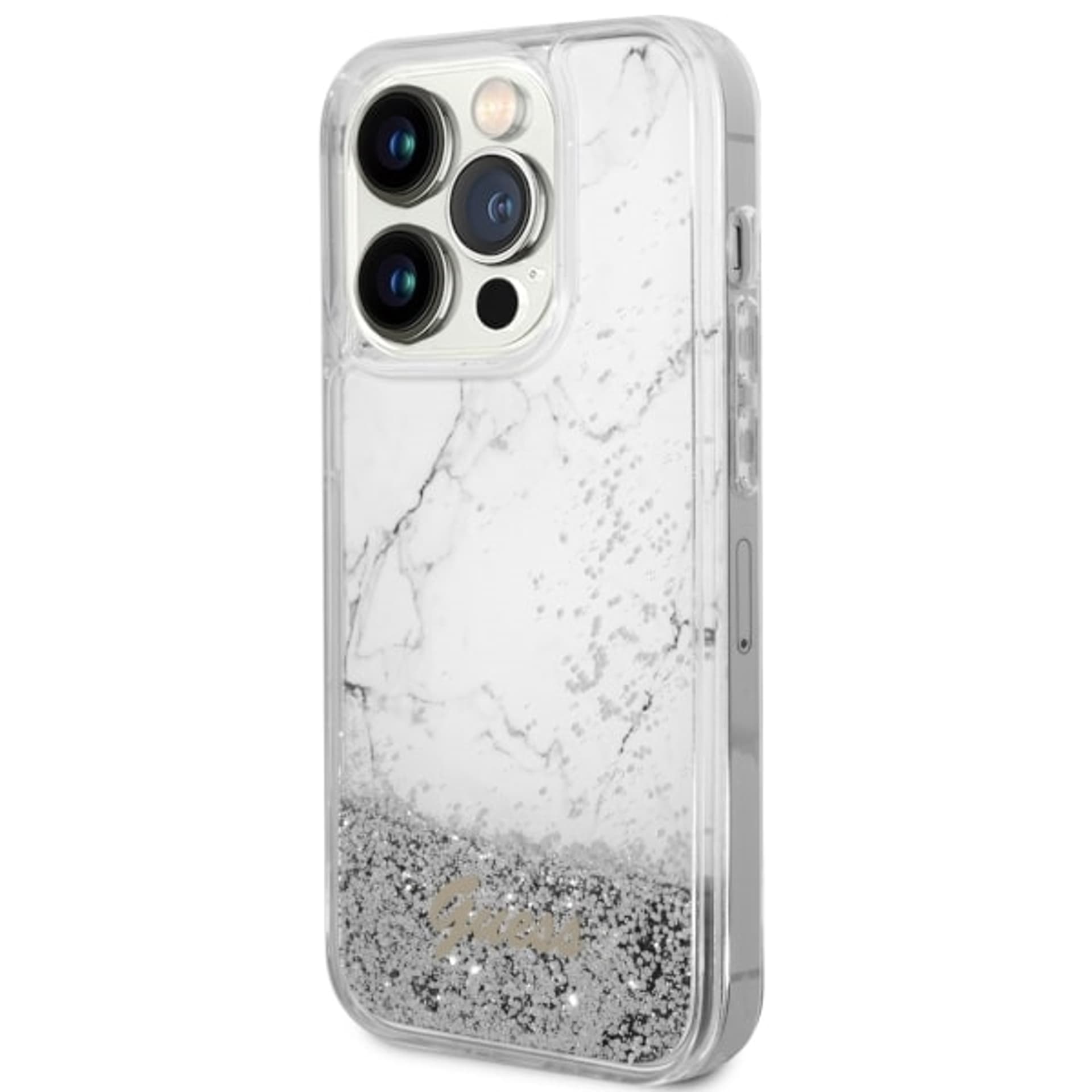 

Guess GUHCP14LLCSGSGH iPhone 14 Pro 6.1" biały/white hardcase Liquid Glitter Marble