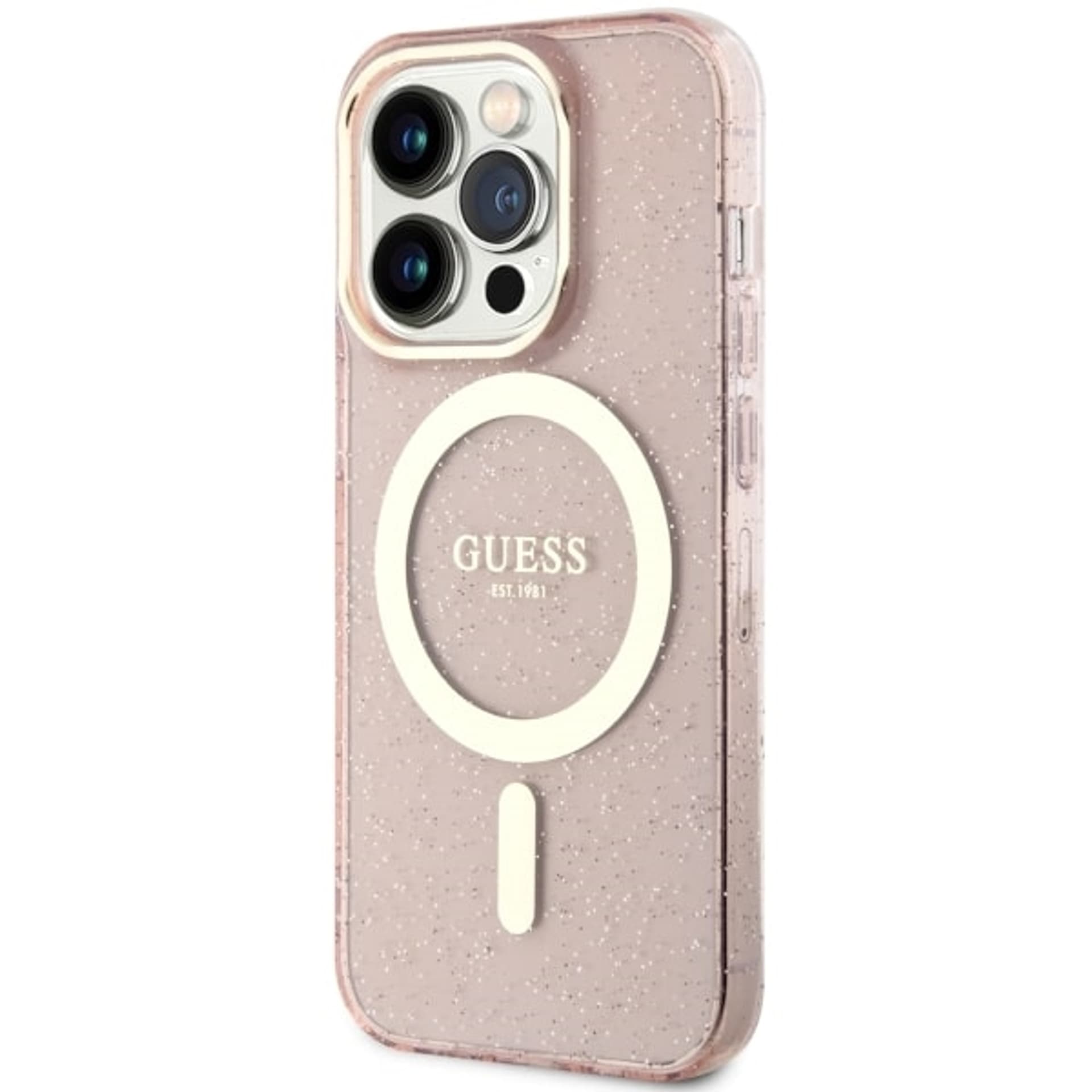 

Guess GUHMP14LHCMCGP iPhone 14 Pro 6.1" różowy/pink hardcase Glitter Gold MagSafe