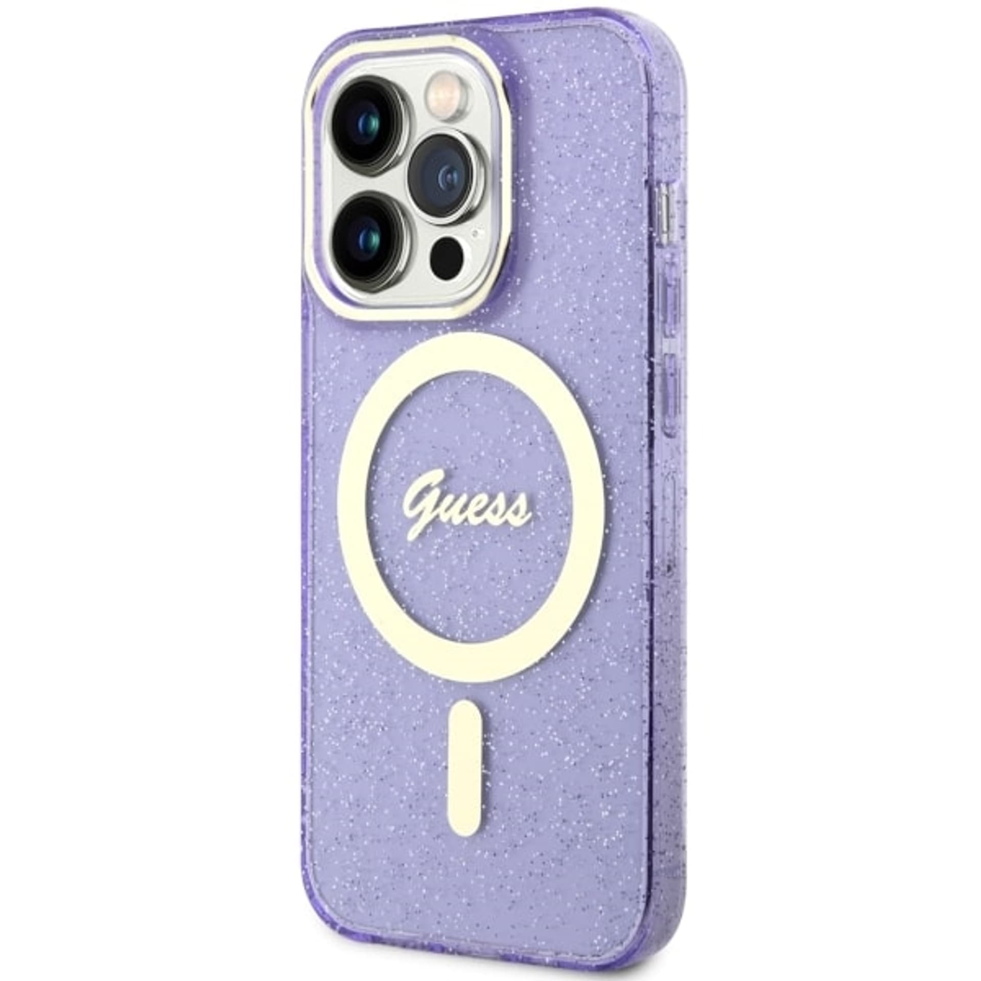 

Guess GUHMP14XHCMCGU iPhone 14 Pro Max 6.7" purpurowy/purple hardcase Glitter Gold MagSafe