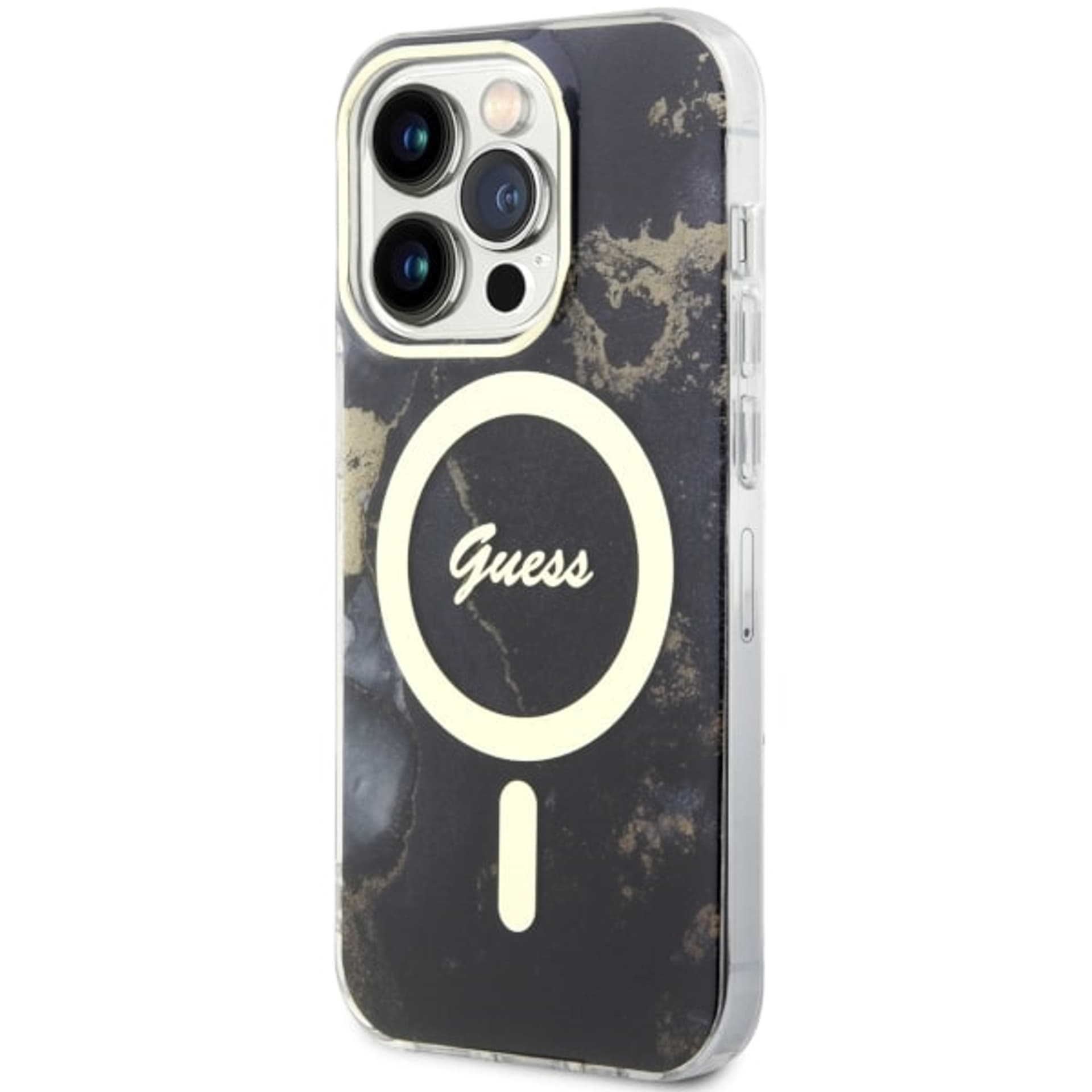 

Guess GUHMP14XHTMRSK iPhone 14 Pro Max 6.7" czarny/black hardcase Golden Marble MagSafe