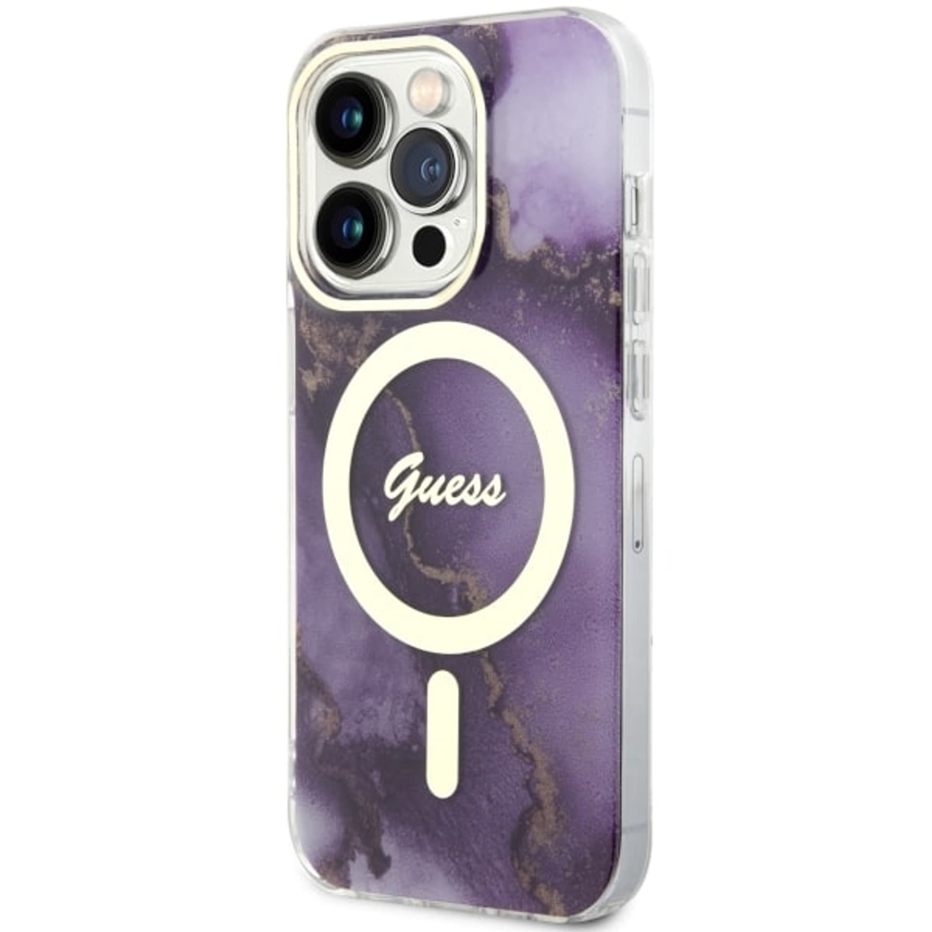 

Guess GUHMP14LHTMRSU iPhone 14 Pro 6.1" purpurowy/purple hardcase Golden Marble MagSafe