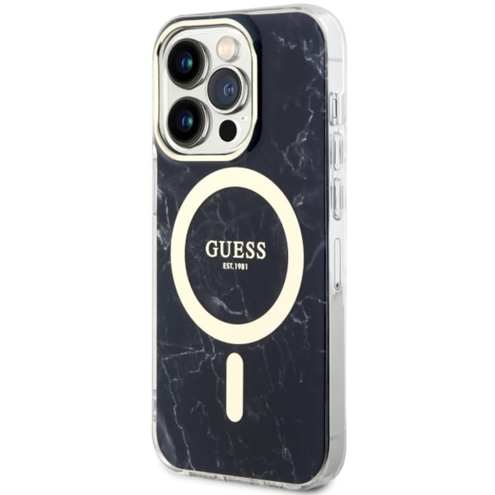 

Guess GUHMP14LPCUMAK iPhone 14 Pro 6.1" czarny/black hardcase Marble MagSafe