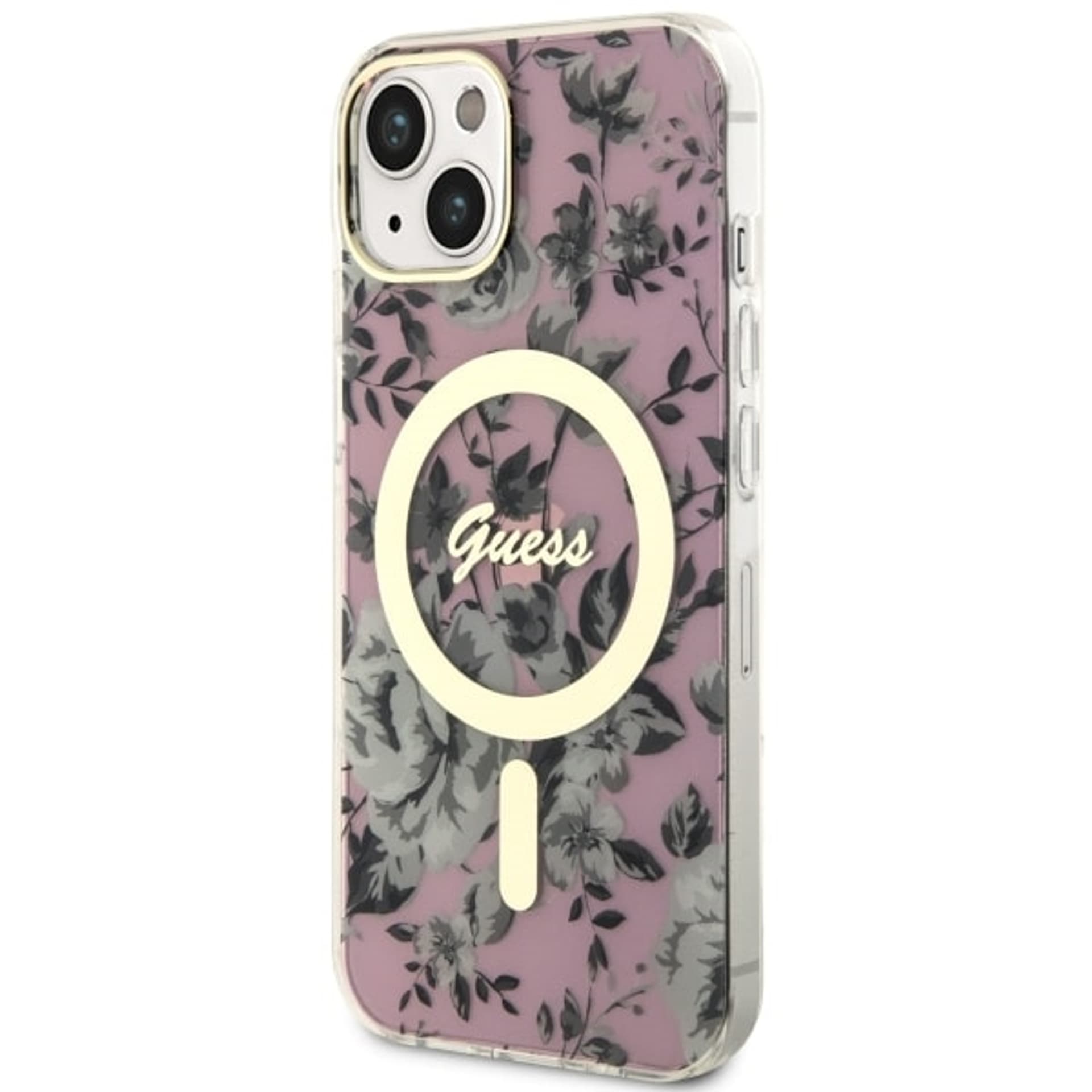 

Guess GUHMP14MHCFWSP iPhone 14 Plus 6.7" różowy/pink hardcase Flower MagSafe