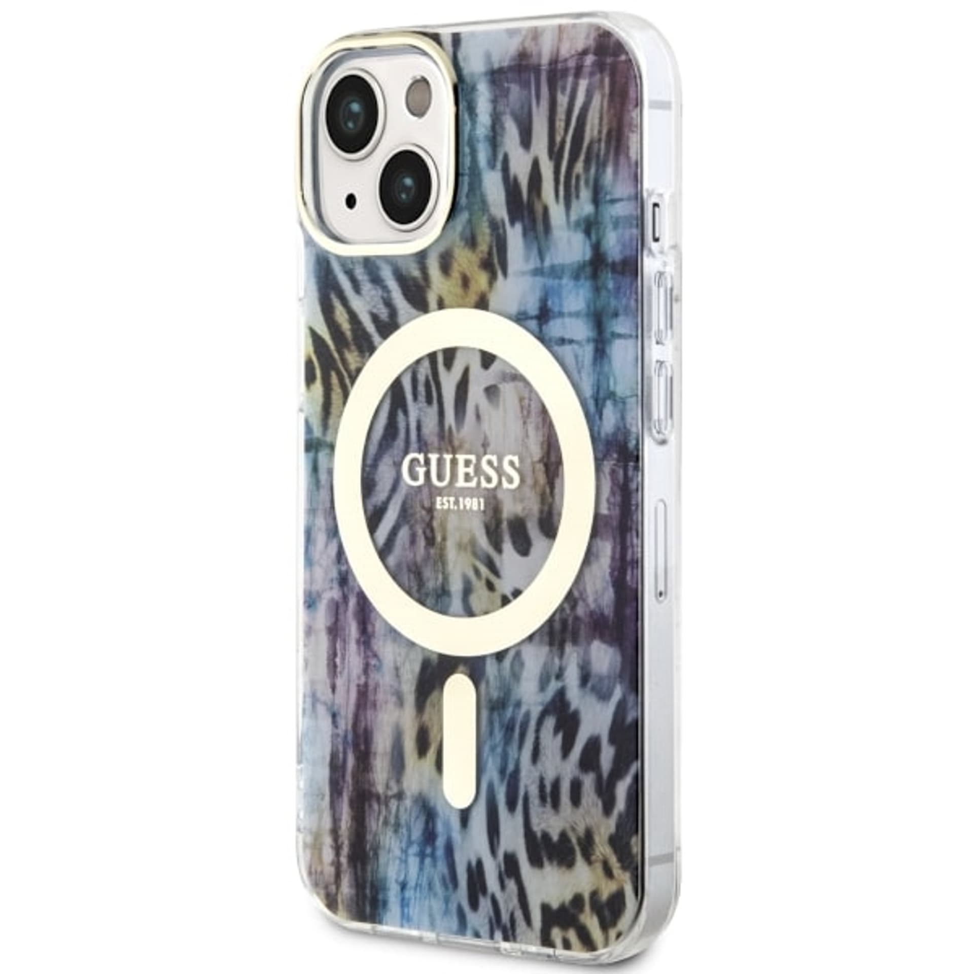 

Guess GUHMP14SHLEOPWB iPhone 14 6.1" niebieski/blue hardcase Leopard MagSafe