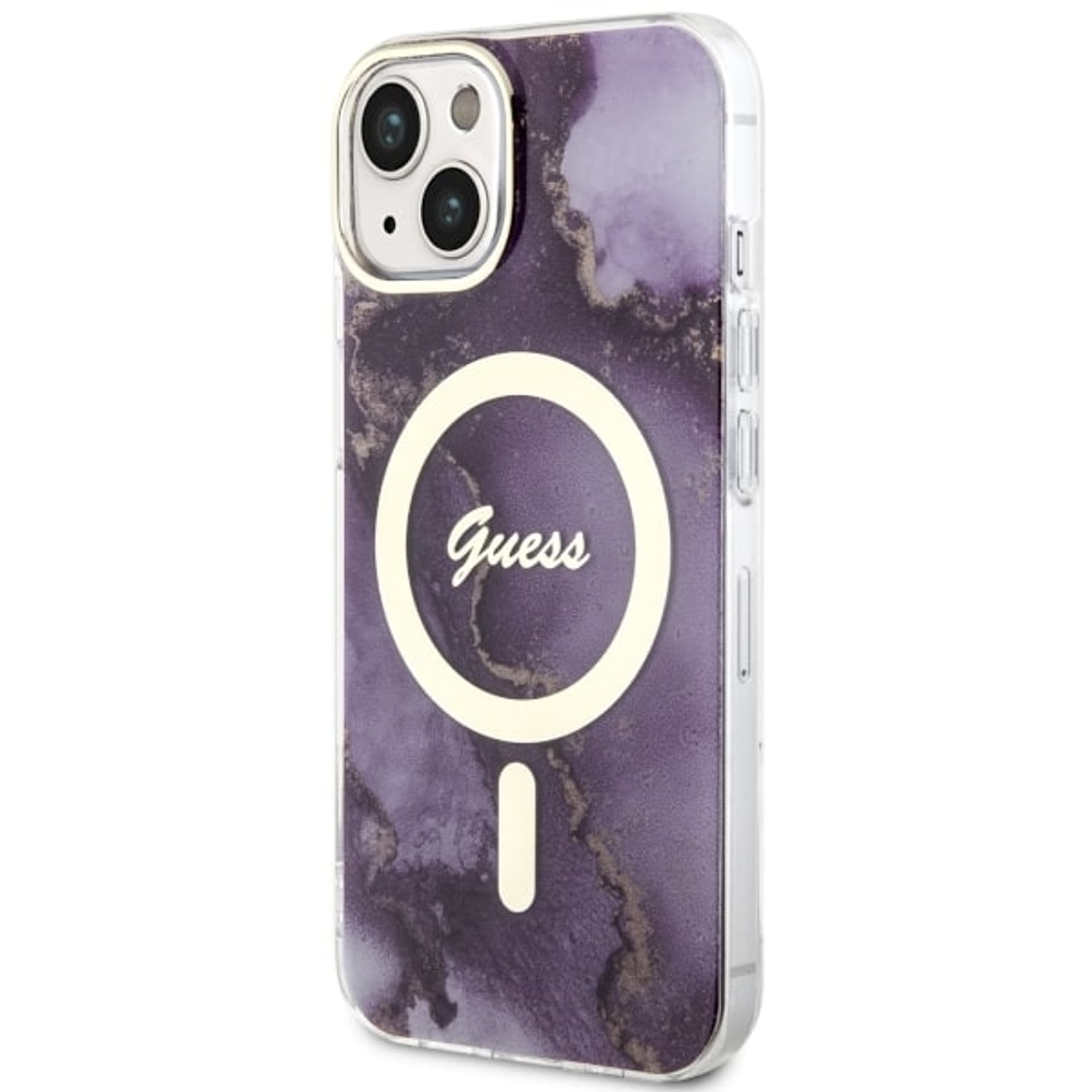 

Guess GUHMP14SHTMRSU iPhone 14 6.1" purpurowy/purple hardcase Golden Marble MagSafe