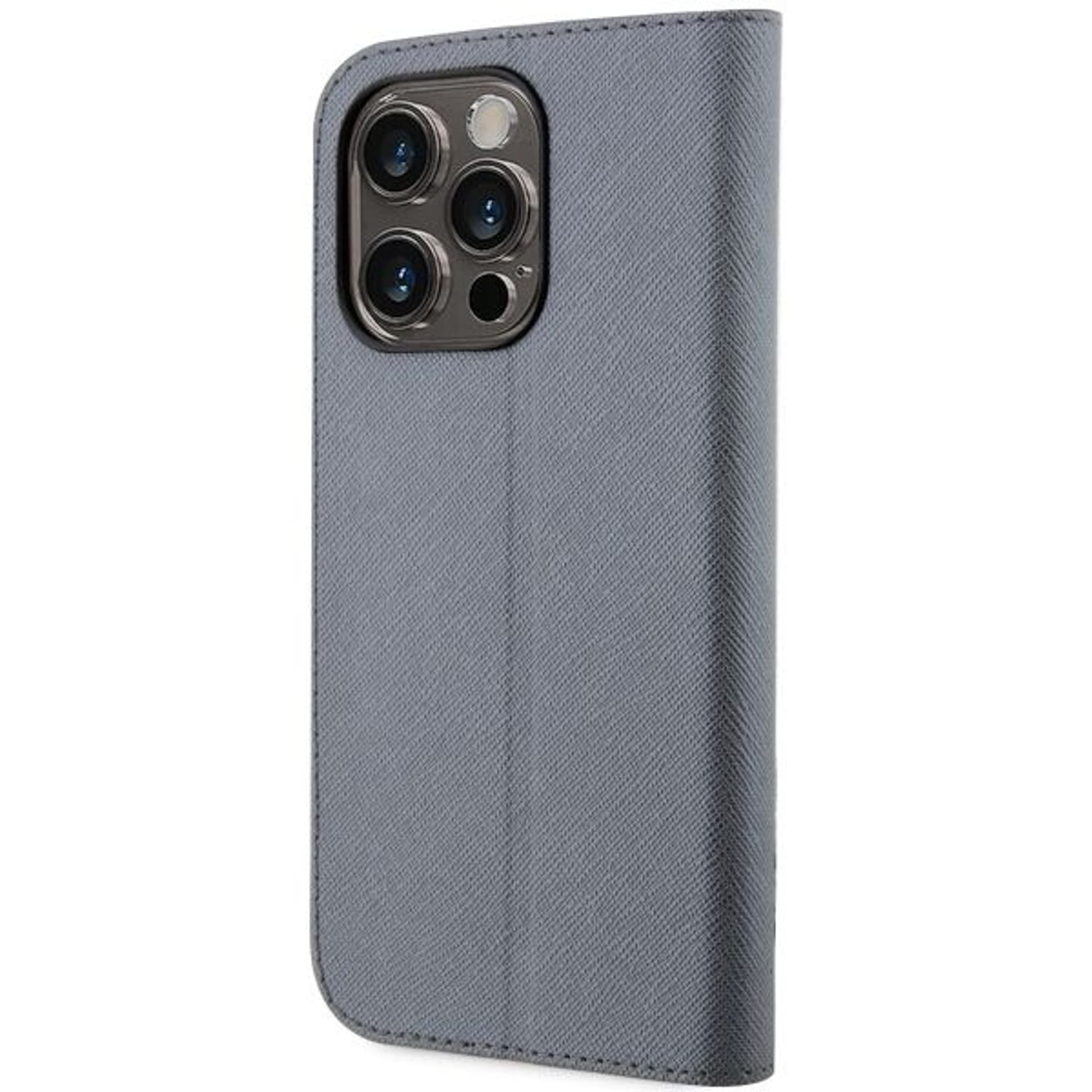 

Karl Lagerfeld KLBKP14LSANKCPG iPhone 14 Pro 6.1" bookcase srebrny/silver Saffiano Karl & Choupette