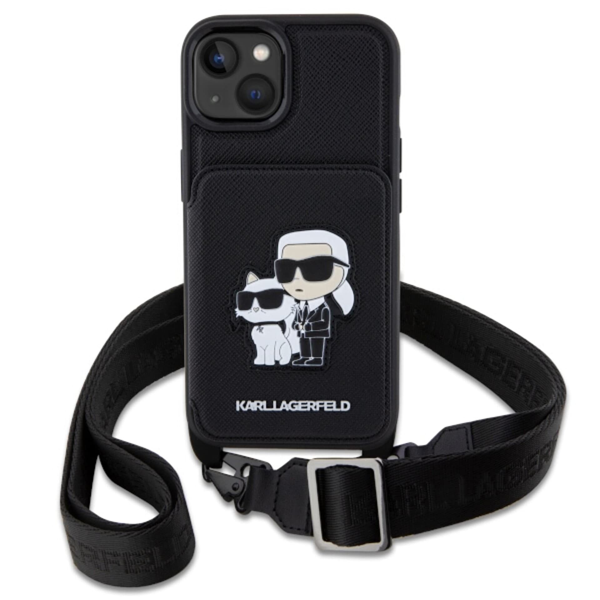 

Karl Lagerfeld KLHCP14SCSAKCPMK iPhone 14 6.1" hardcase czarny/black Crossbody Saffiano Karl & Choupette