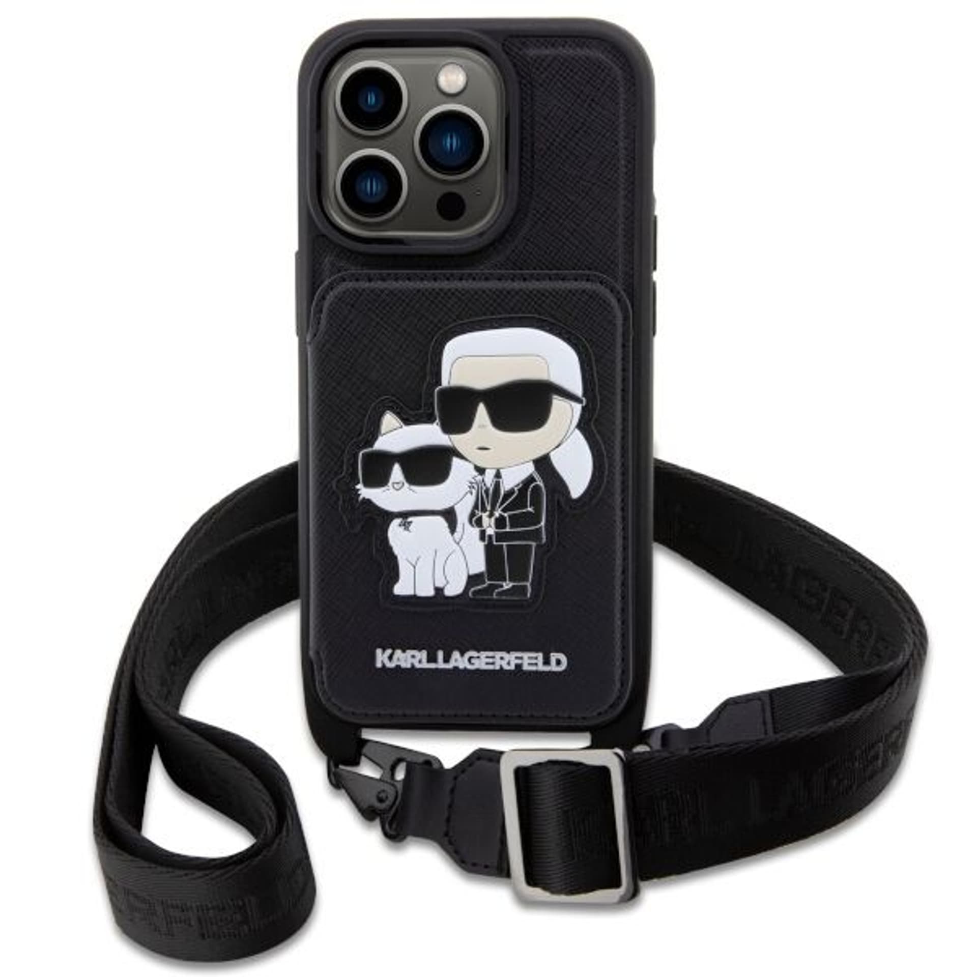 

Karl Lagerfeld KLHCP14XCSAKCPMK iPhone 14 Pro Max 6.7" hardcase czarny/black Crossbody Saffiano Karl & Choupette