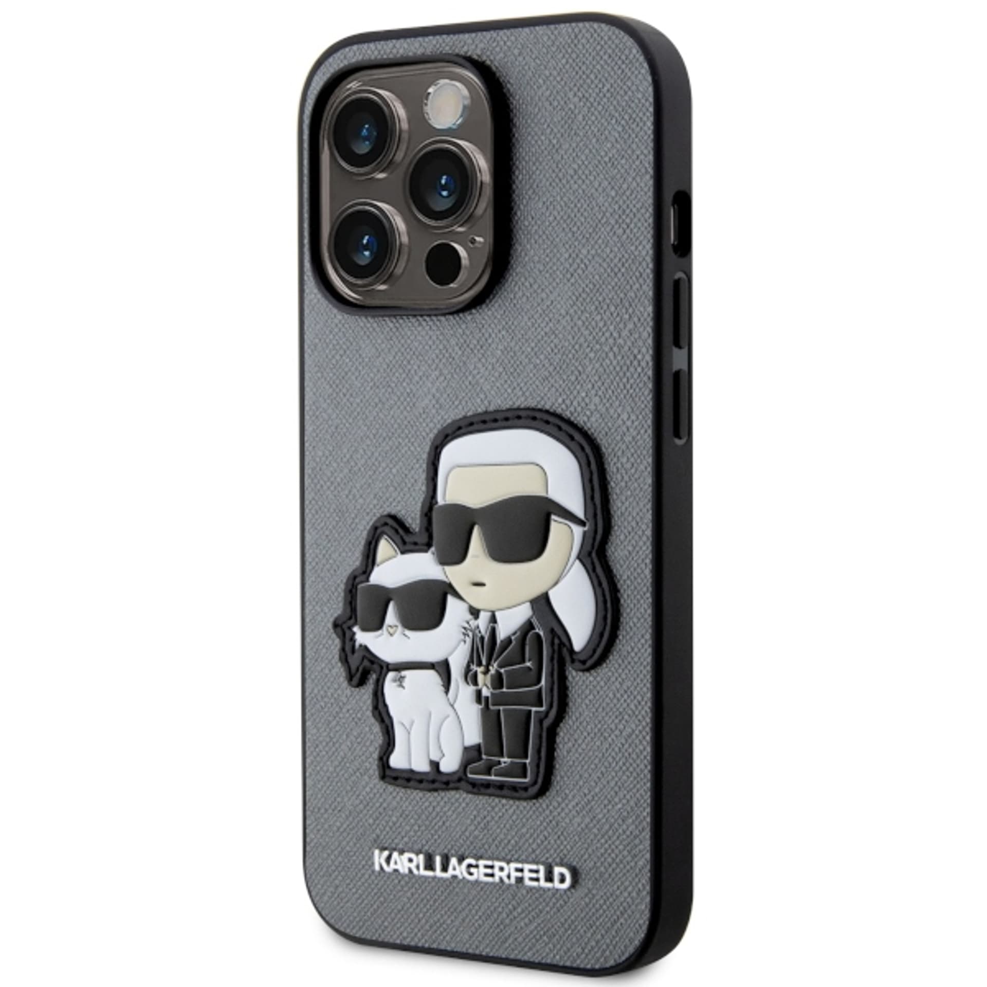 

Karl Lagerfeld KLHCP14XSANKCPG iPhone 14 Pro Max 6.7" hardcase srebrny/silver Saffiano Karl & Choupette