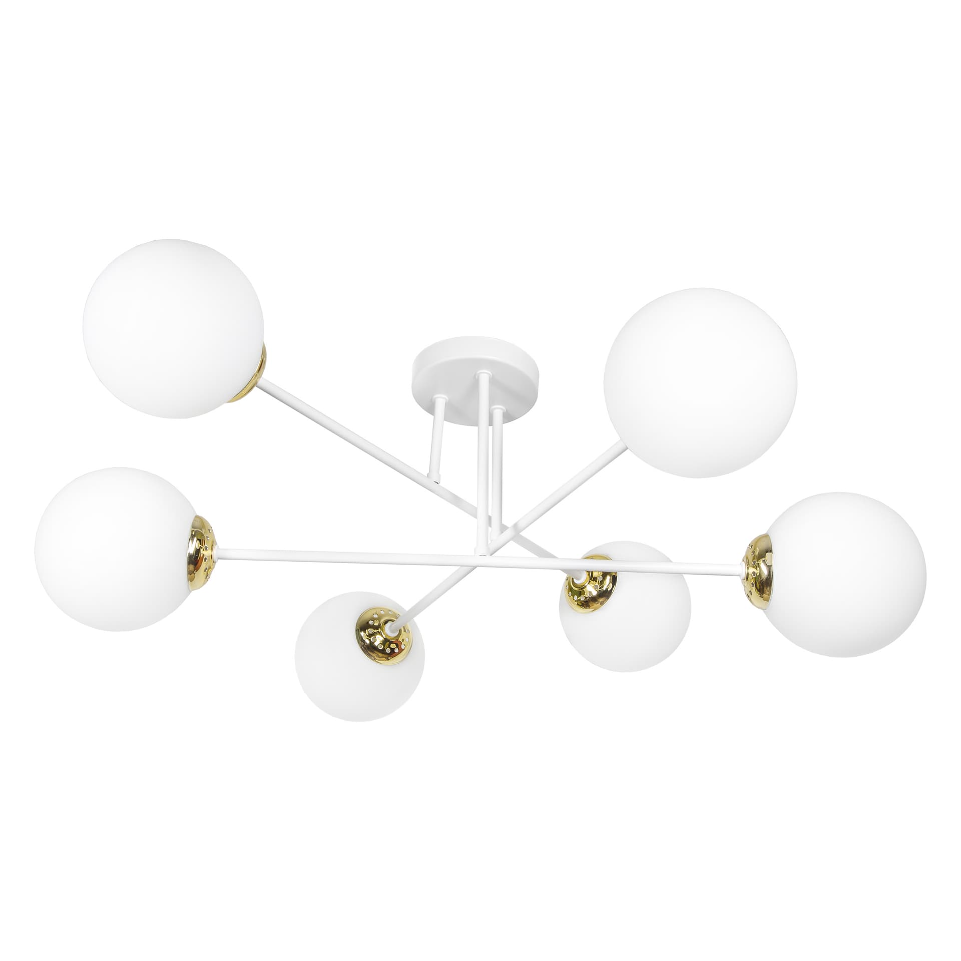 

LEIA 6P E27, lampa wisząca, max. 6x60W, biało-złota